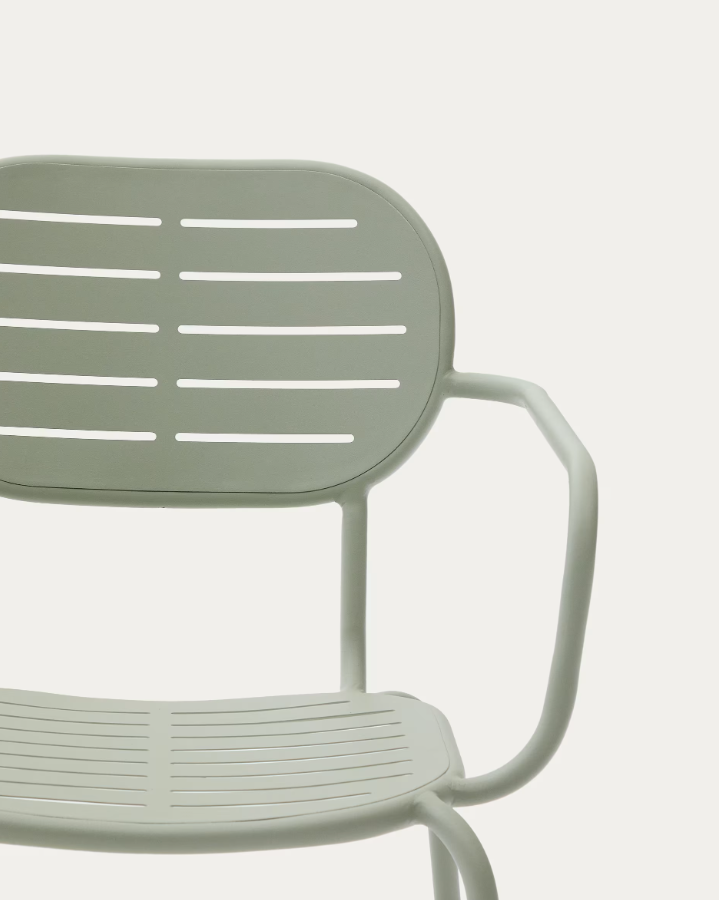 Garden chair with armrests Brai Olive Steel
