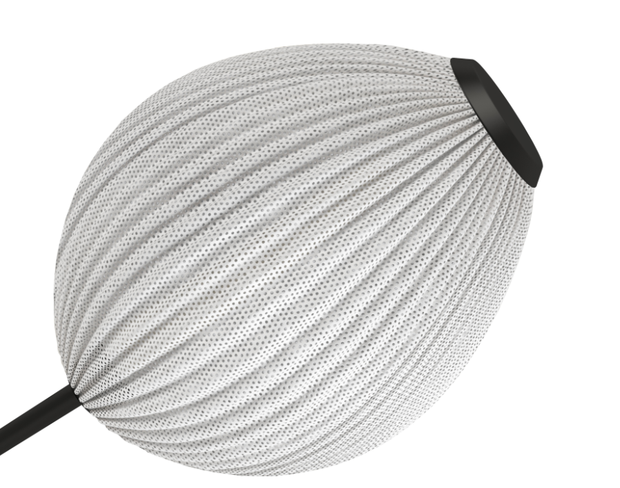 Satellite two-point lamp with arm, white with black