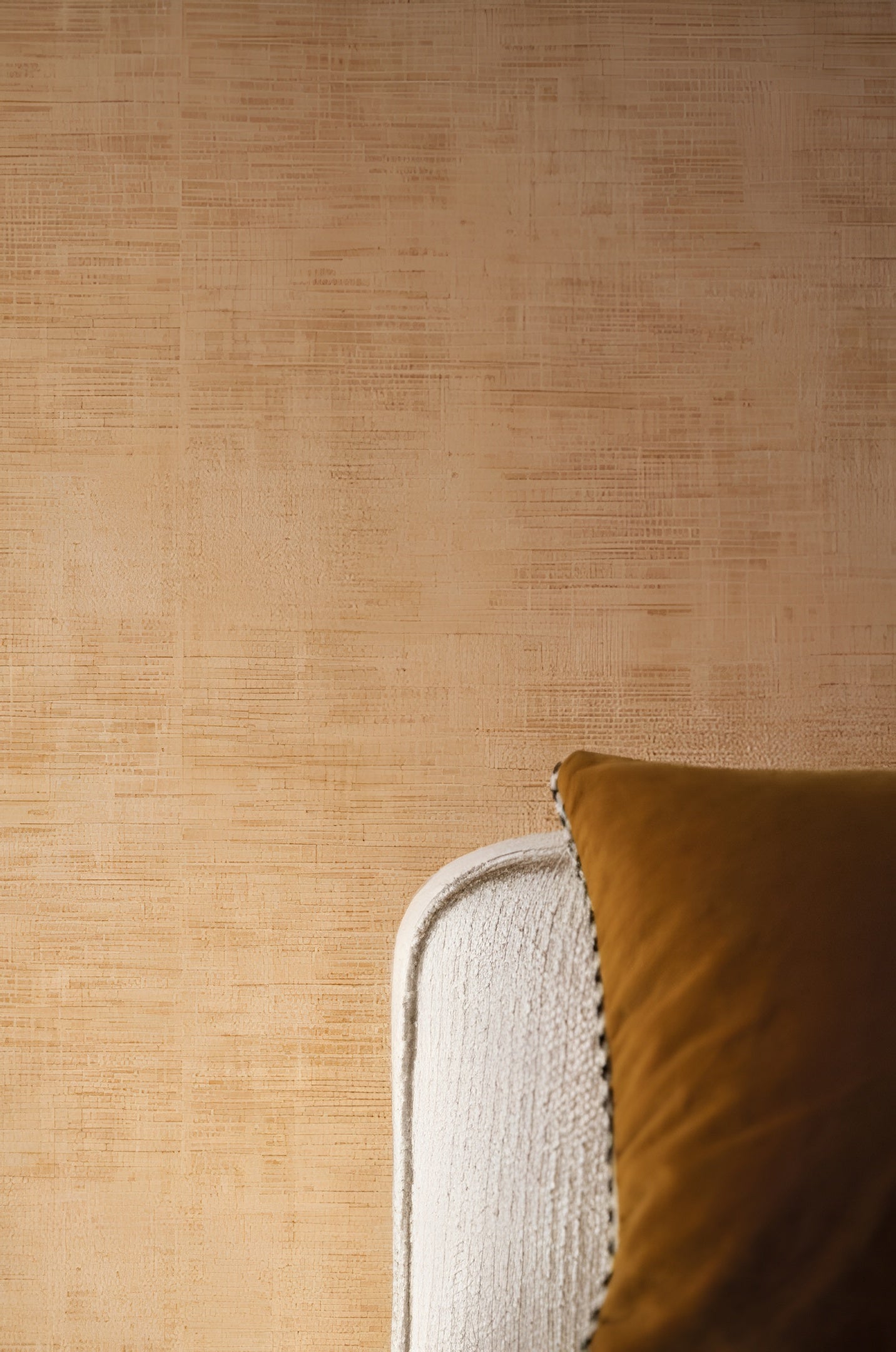 Structural wallpaper imitating worn canvas JOHARA - FORET dark green