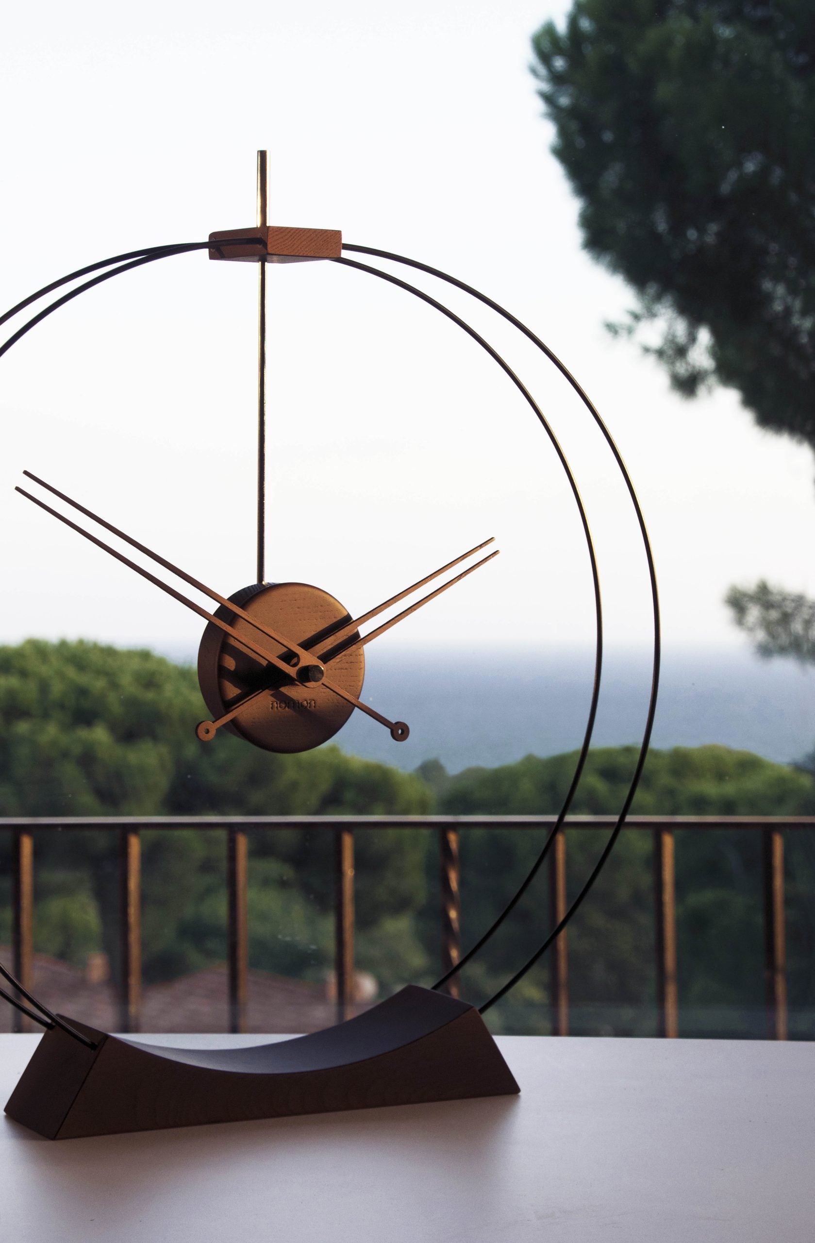 AIRE table clock made of ash wood with black