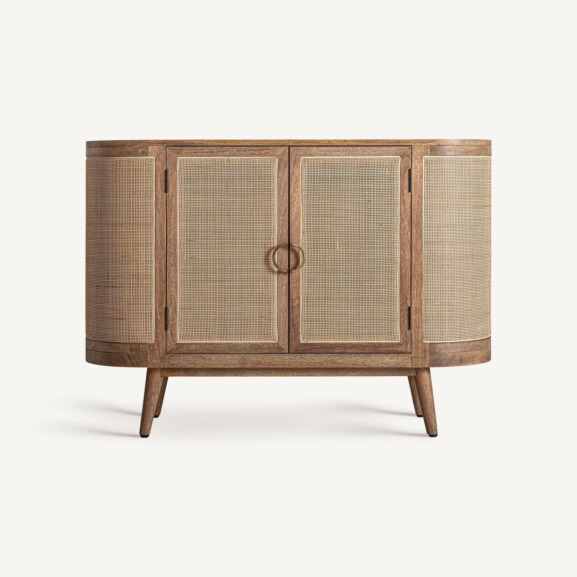 Komoda 2-drzwiowa BECKLEY drewno mango – rattan