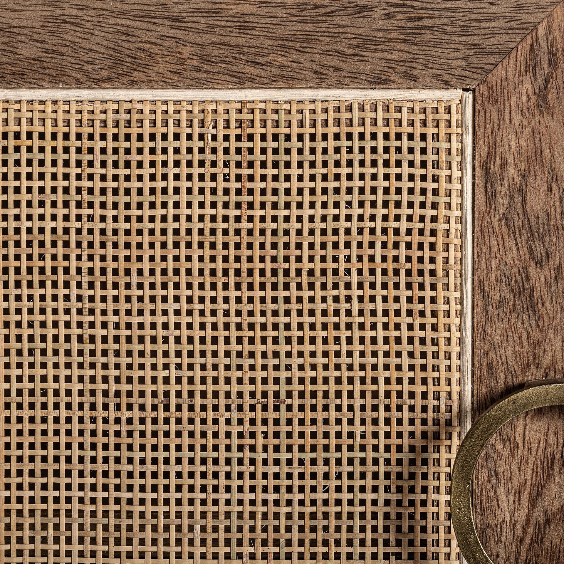 Komoda 2-drzwiowa BECKLEY drewno mango – rattan, Vical
