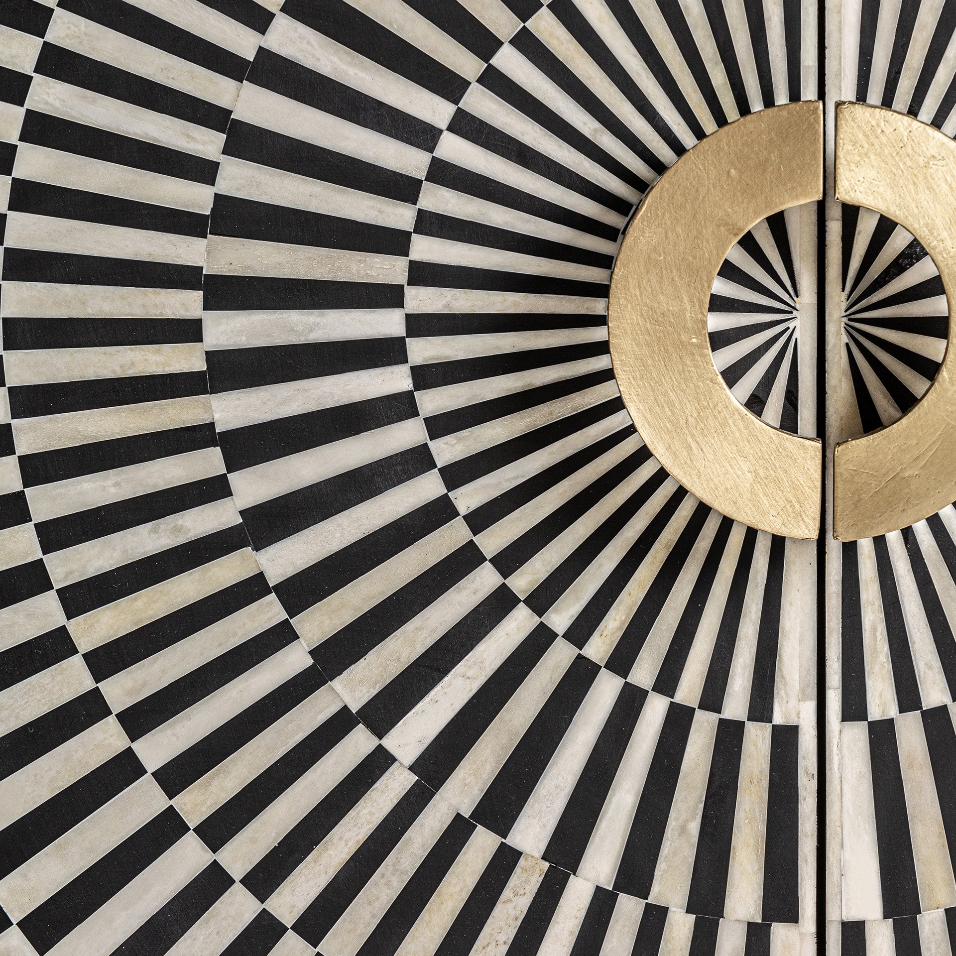Dressoir GATSBY zwart met witte en gouden afwerking