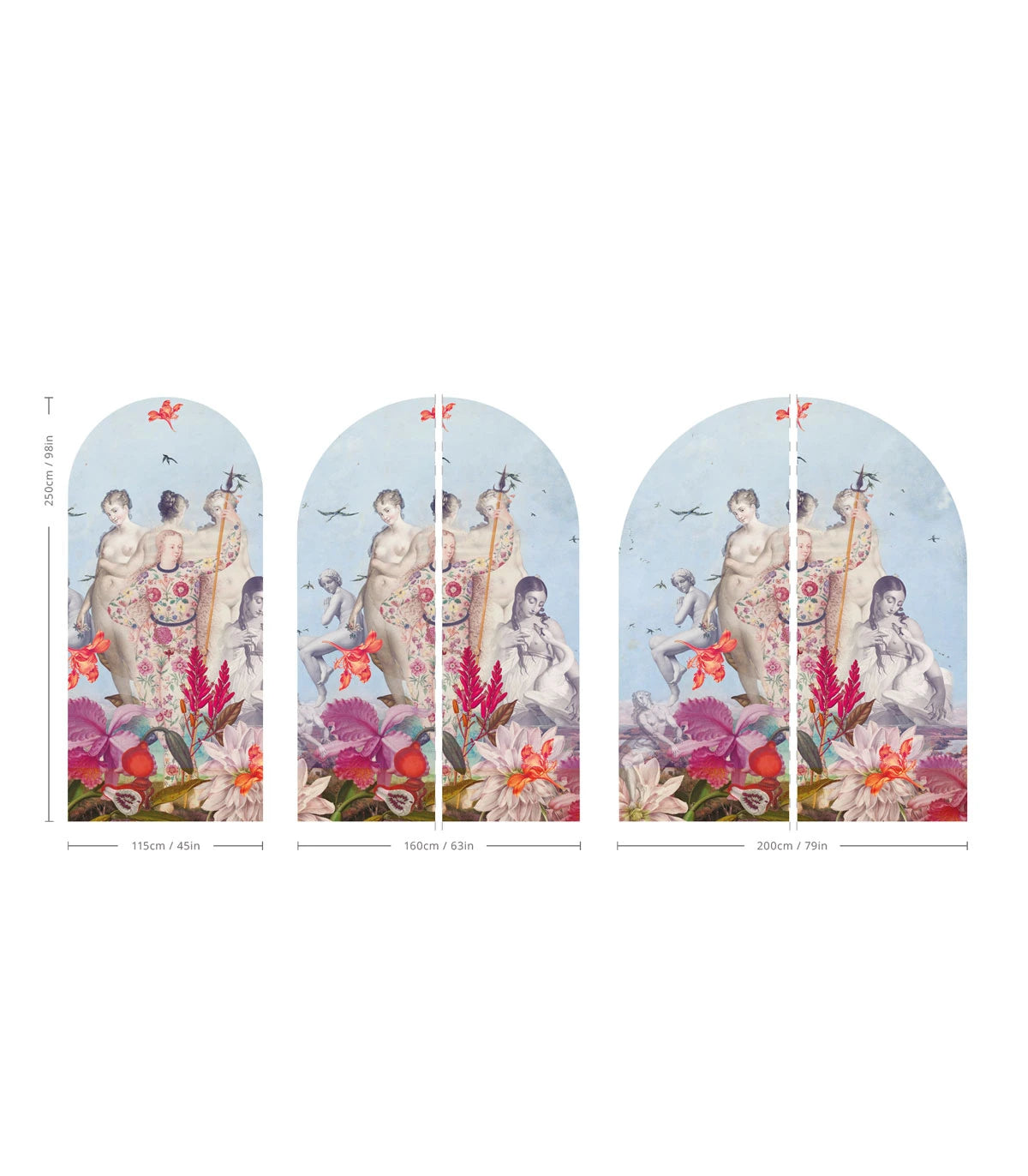 Mural flizelinowy w kształcie łuku WOMENS DAY niebieski