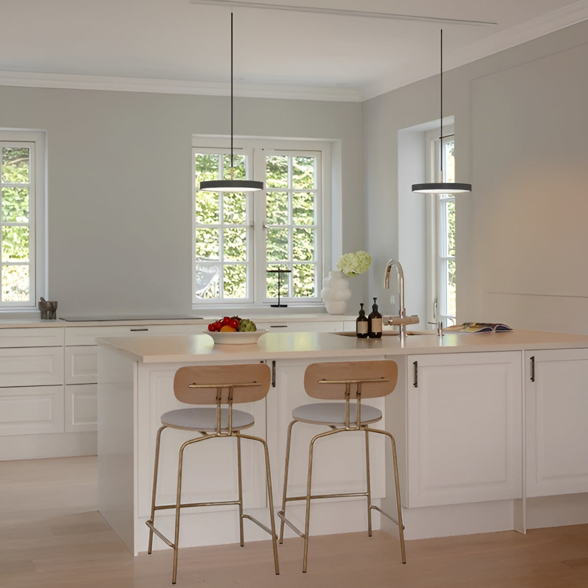 Pendelleuchte ASTERIA PLUS anthrazit mit goldener Einlage