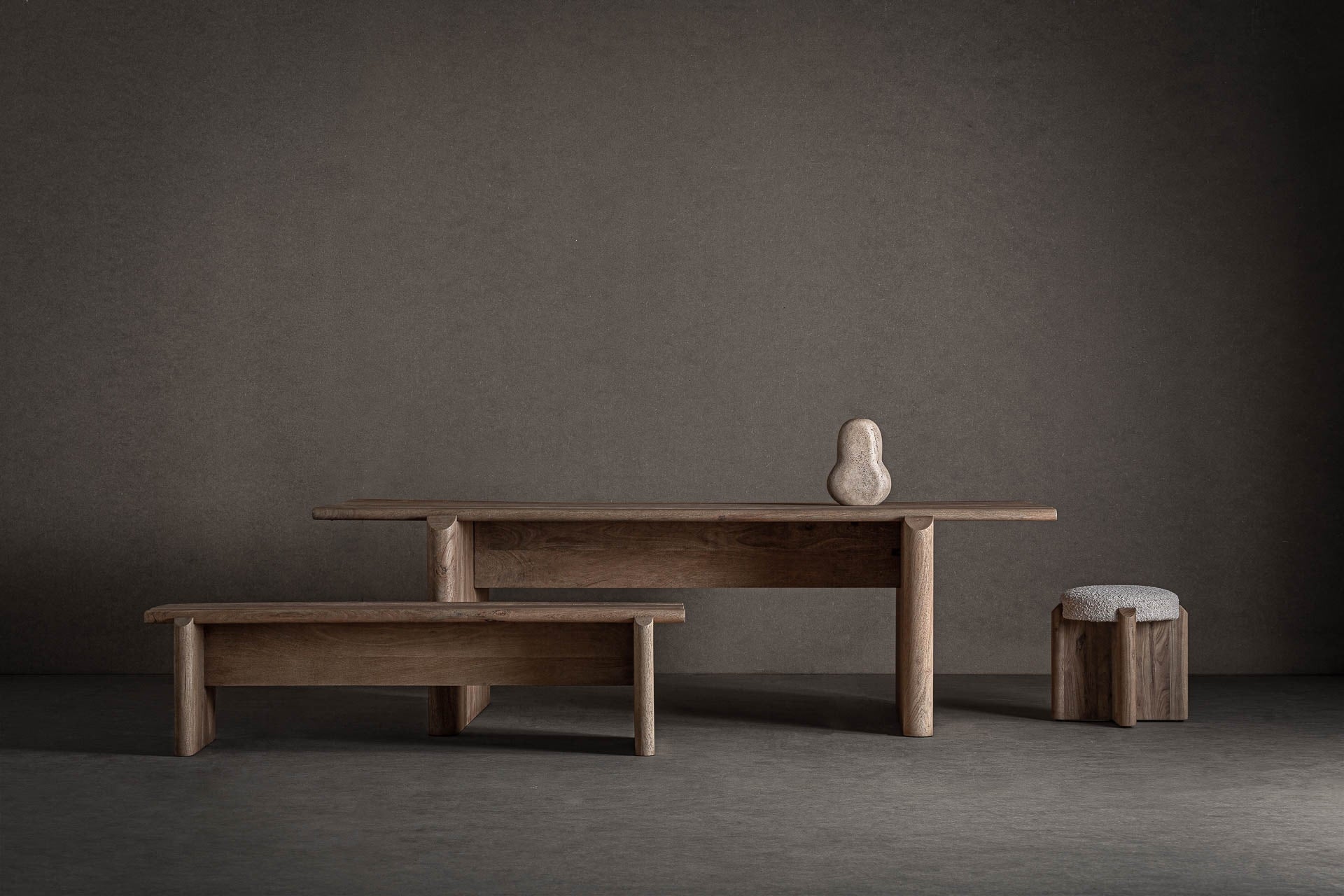 Bank JACQUARD Mango-Holz