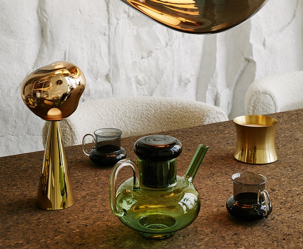 Theepot BUMP zwart-groen glas