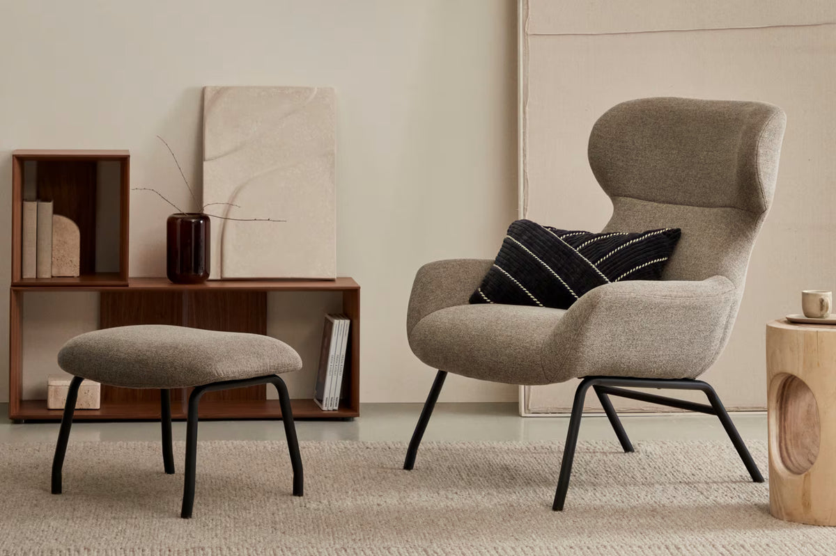 Hocker BELINA lichtbruin chenille