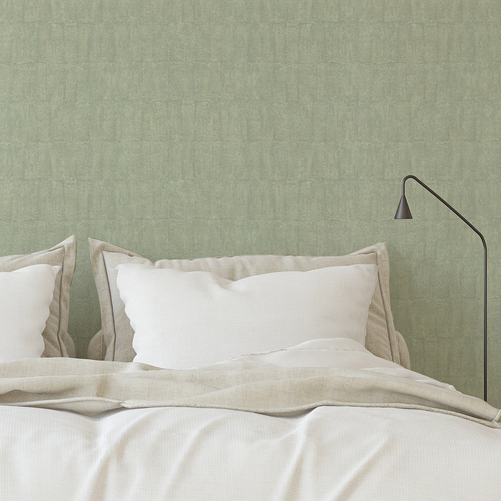Structural wallpaper imitating clay BIZEN - CELADON mint green