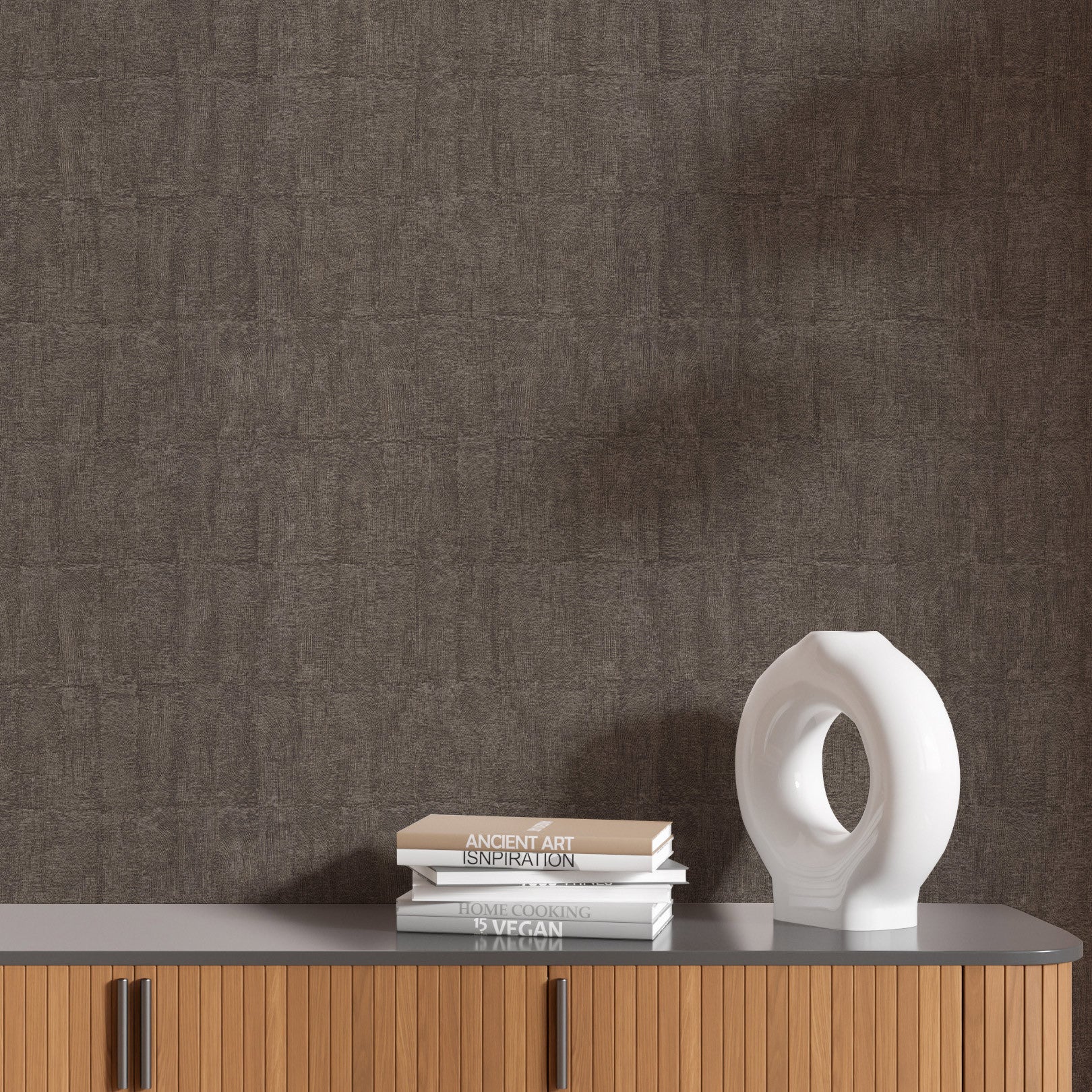 Structural wallpaper imitating clay BIZEN - ANTHRACITE anthracite