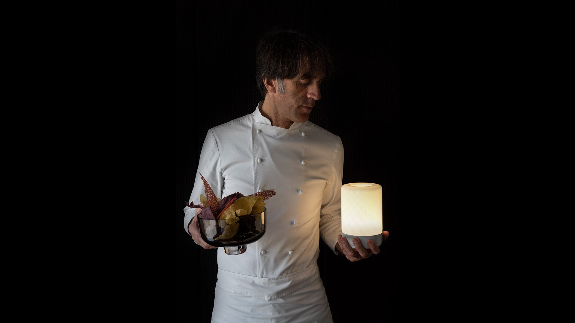 Tragbare Lampe BONTA BOWL weiß mit Gelb