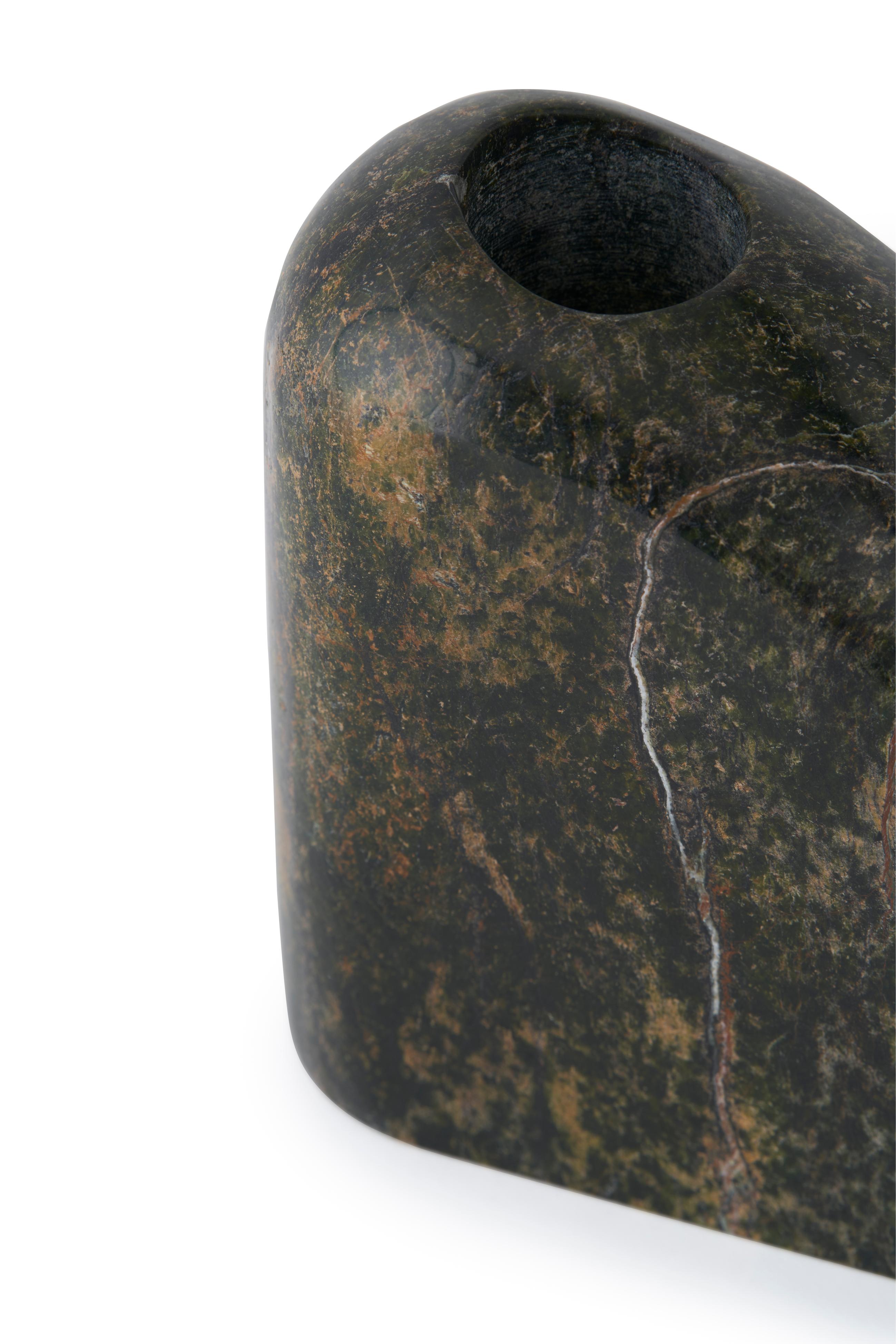 Wazon BOULDER zielony marmur forest
