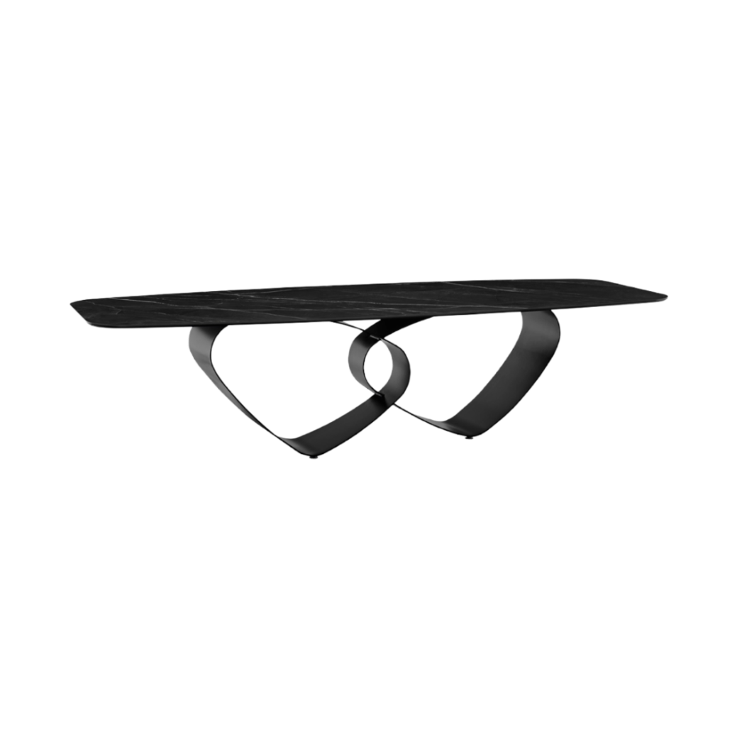 BREEZE table with black top and black base