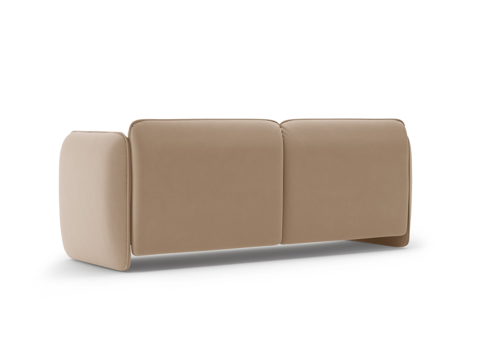 Georgia Almond Beige Velvet 3-Seater Sofa