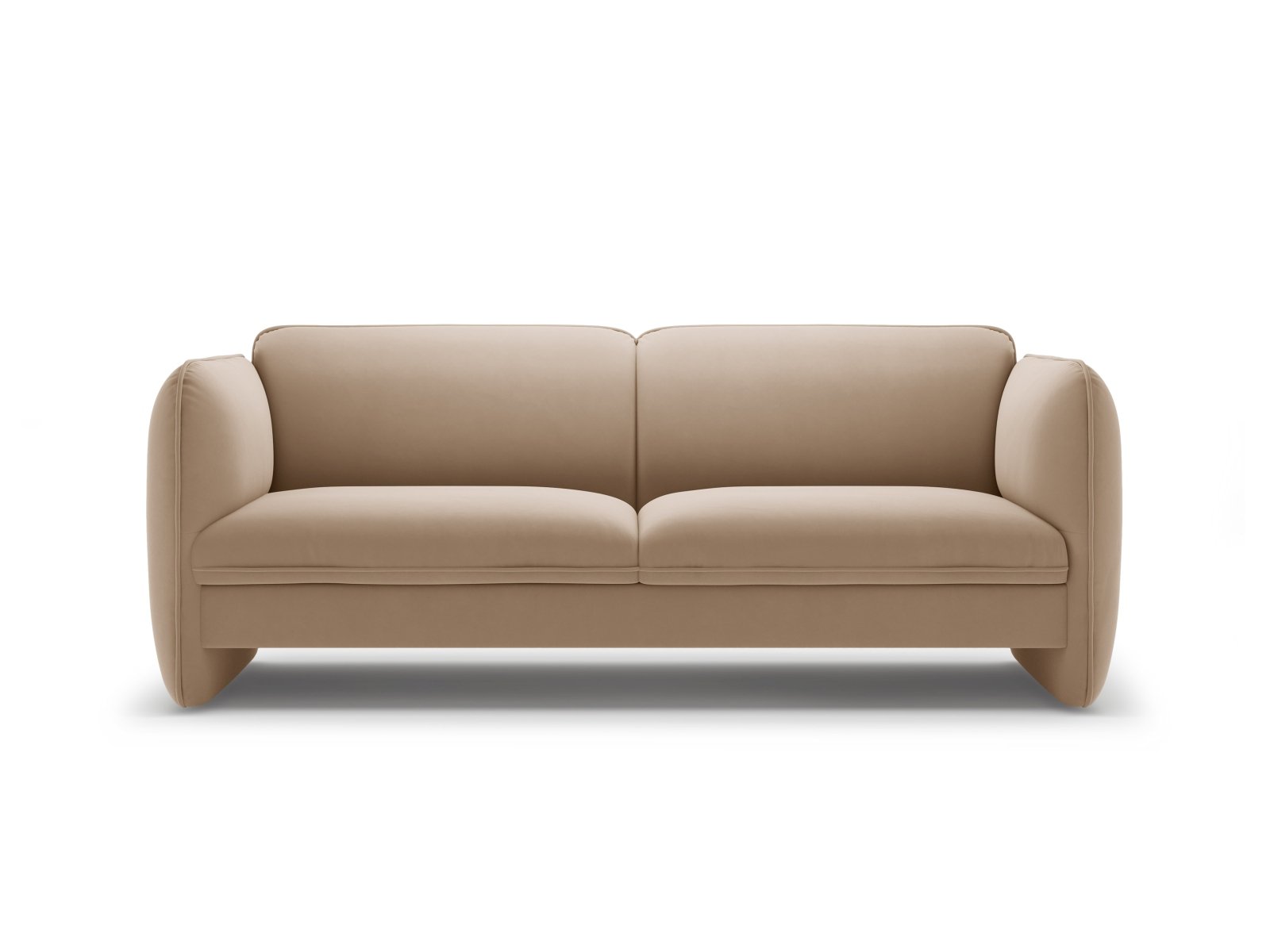 Georgia Almond Beige Velvet 3-Seater Sofa