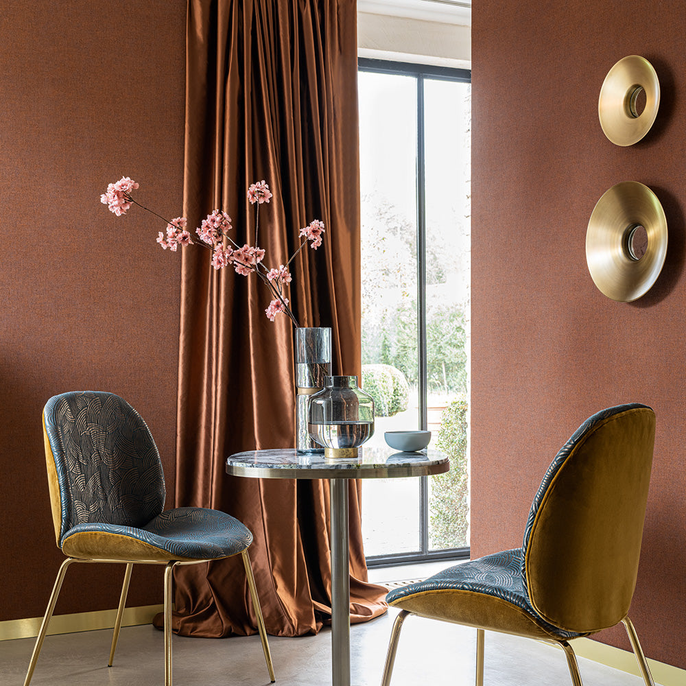 Strukturtapete, die Leinwand imitiert RHODIUM - NOIR schwarz-braun