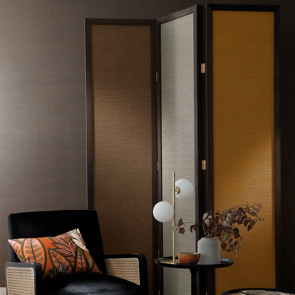 Strukturtapete, die Leinwand imitiert MALACCA - EBENE dunkelbraun