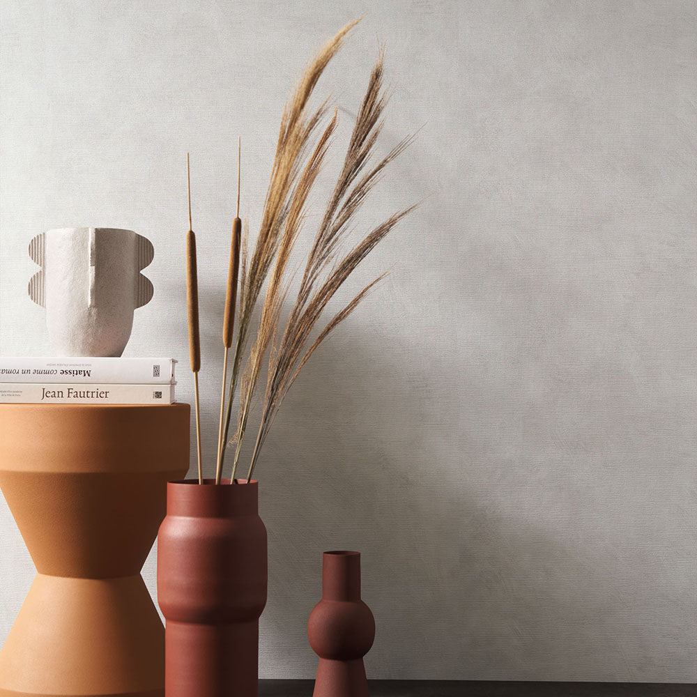 Structural wallpaper imitating canvas ARGILE - DARK GREEN kaki