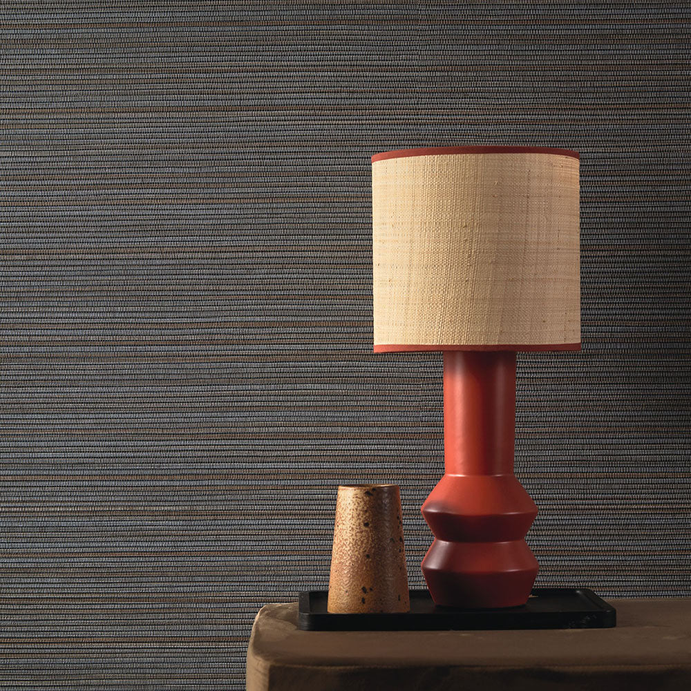 Strukturierte Tapete, die pflanzliches Gewebe imitiert PANDAN - PAILLE strohfarben