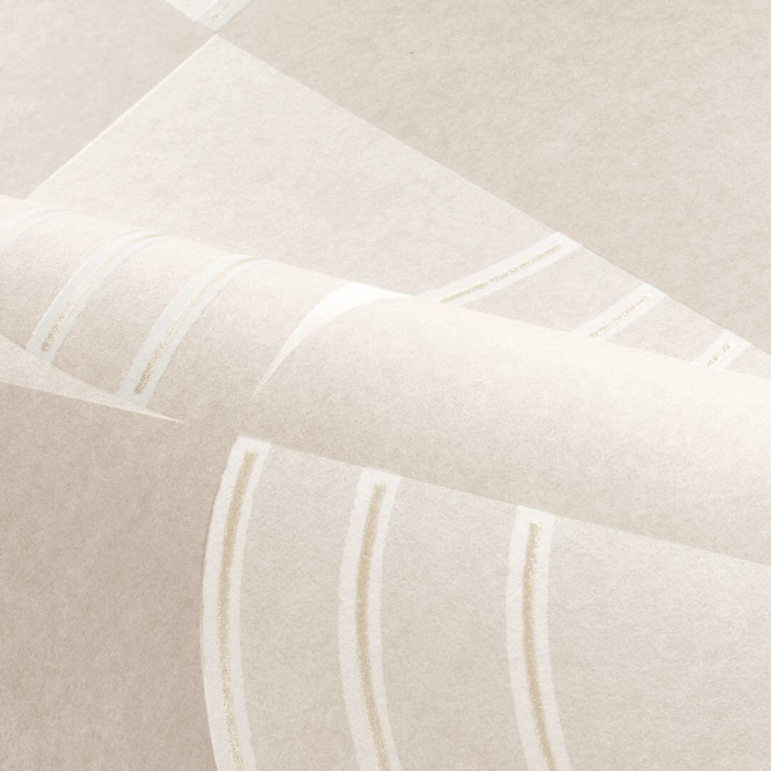 Non-woven wallpaper with a geometric pattern ANNÉES 30 - SAND beige