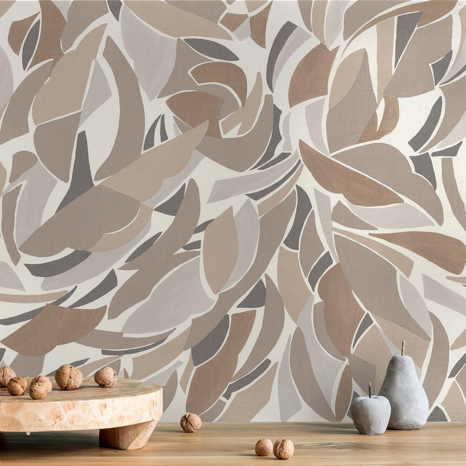 Structural wallpaper with abstract pattern COLLAGE - WHITE/SAND white with sandy