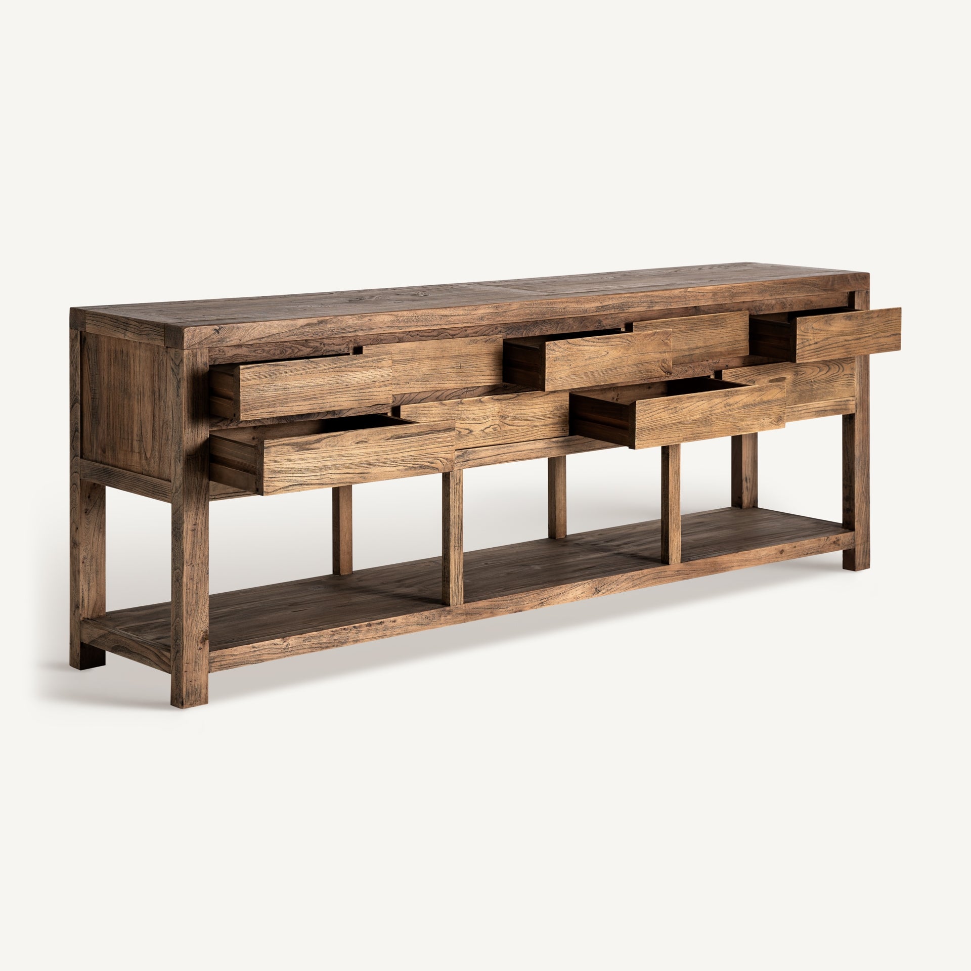 Console met lades NORVIK in notenhout