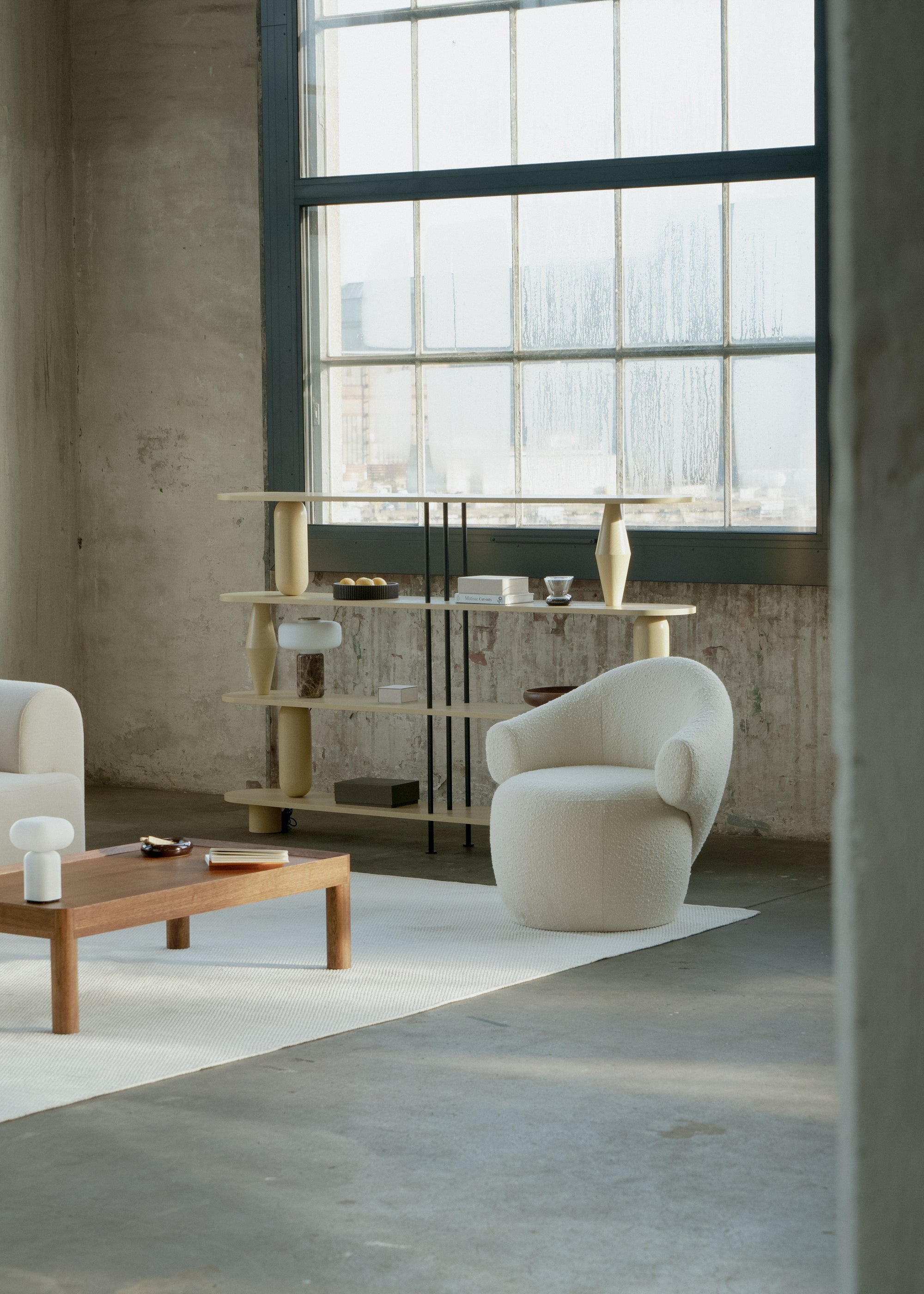 Sessel CONVA in schwarzem Boucle