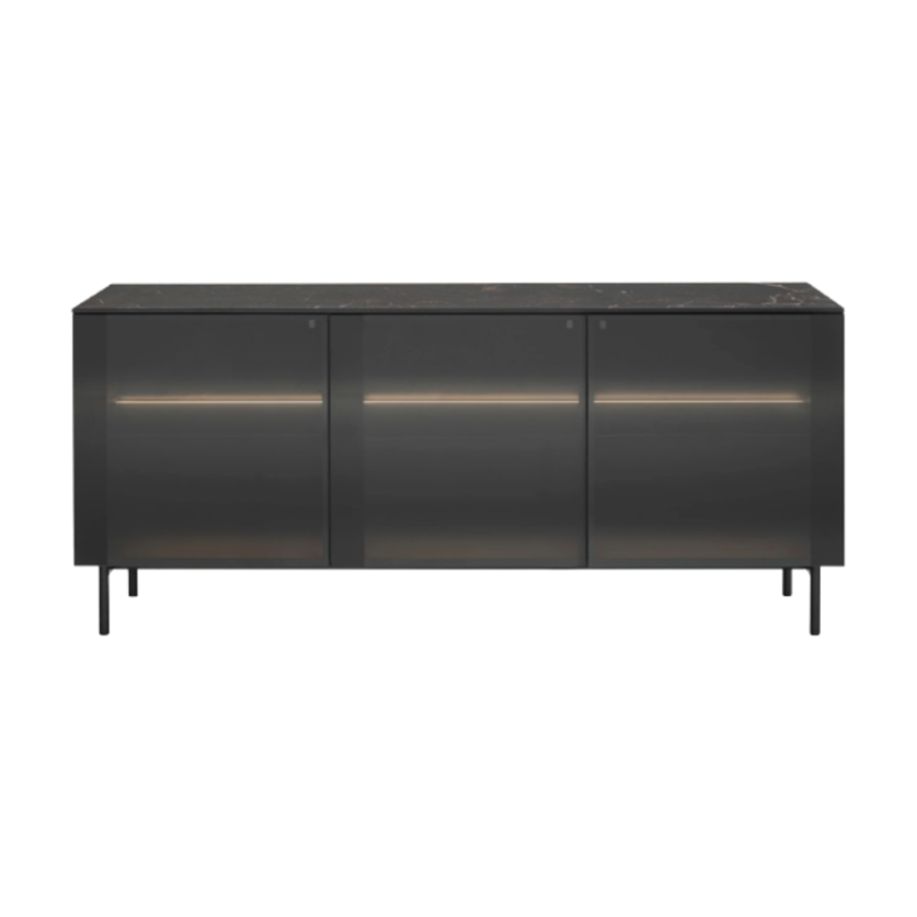 CRYSTAL cabinet black with brown glass