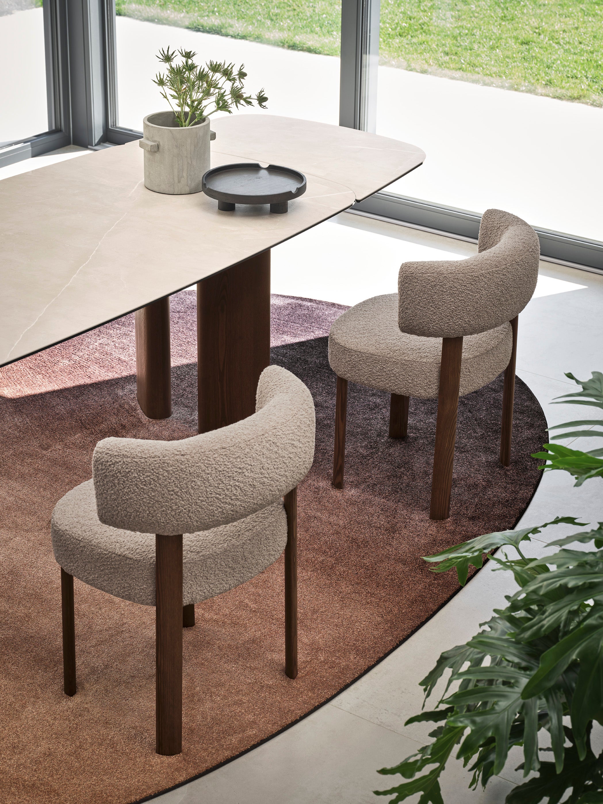 Upholstered GLEN Chair with Wooden Base
