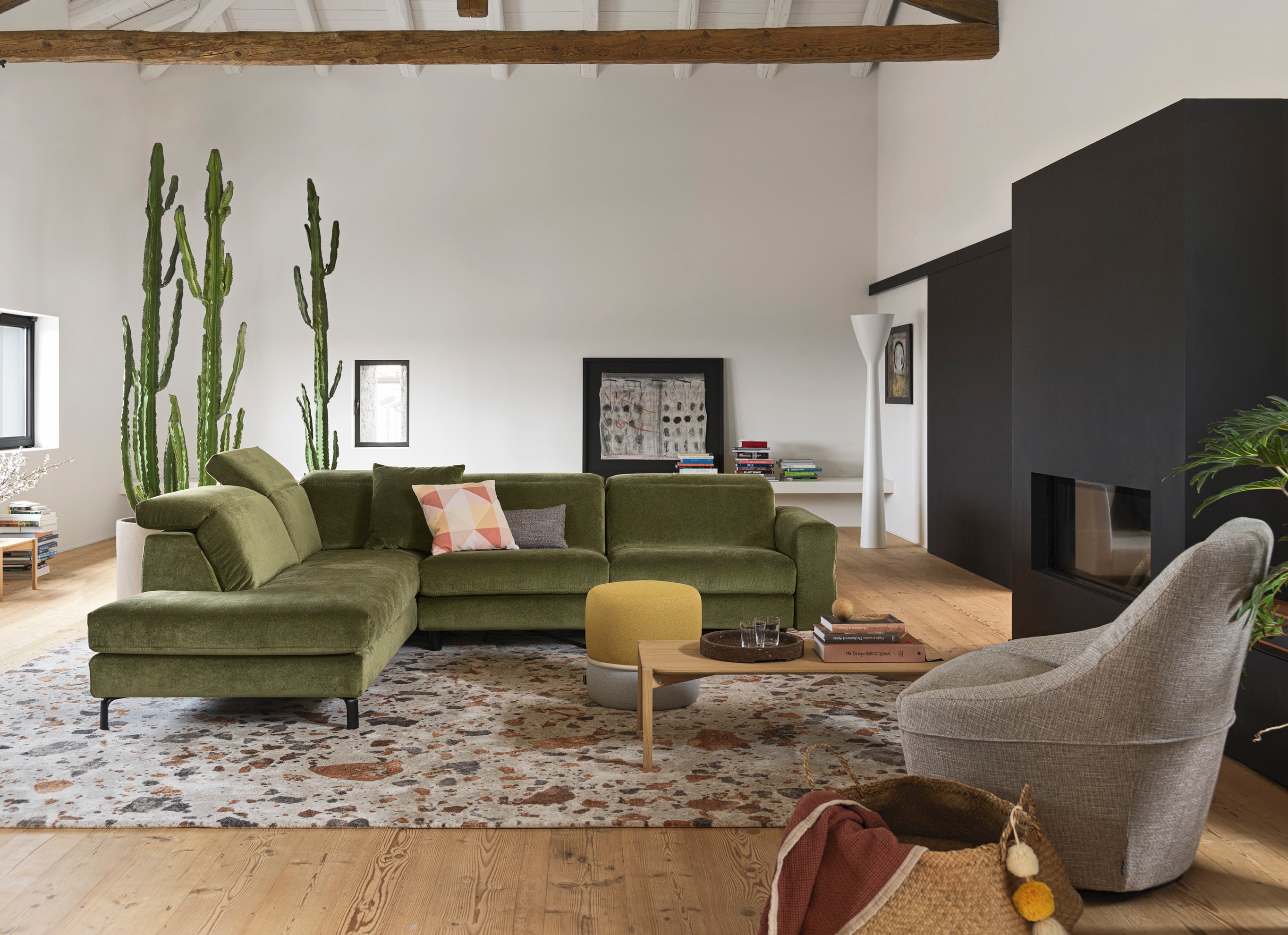 Left-sided corner sofa NORMA upholstered