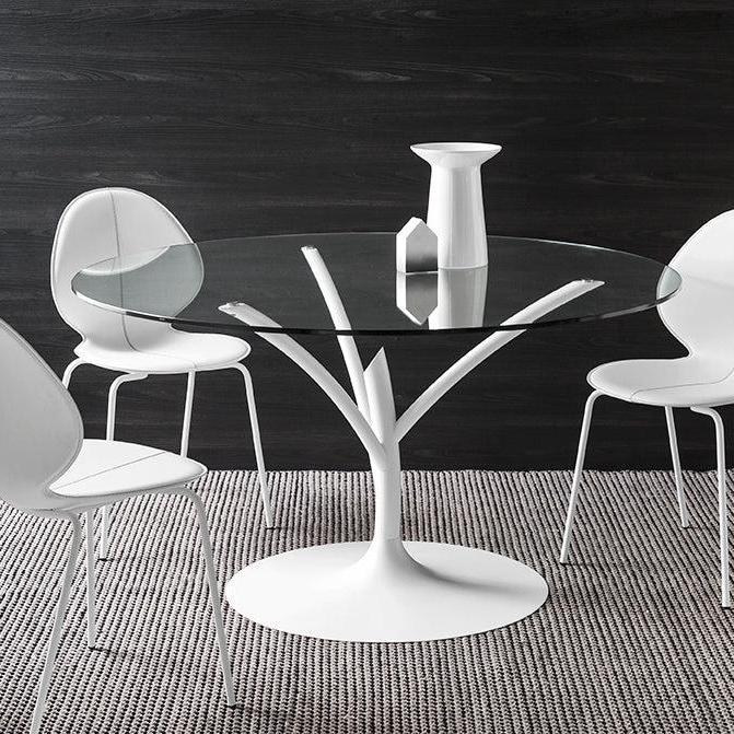 BASIL Chair with White Seat and White Metal Base