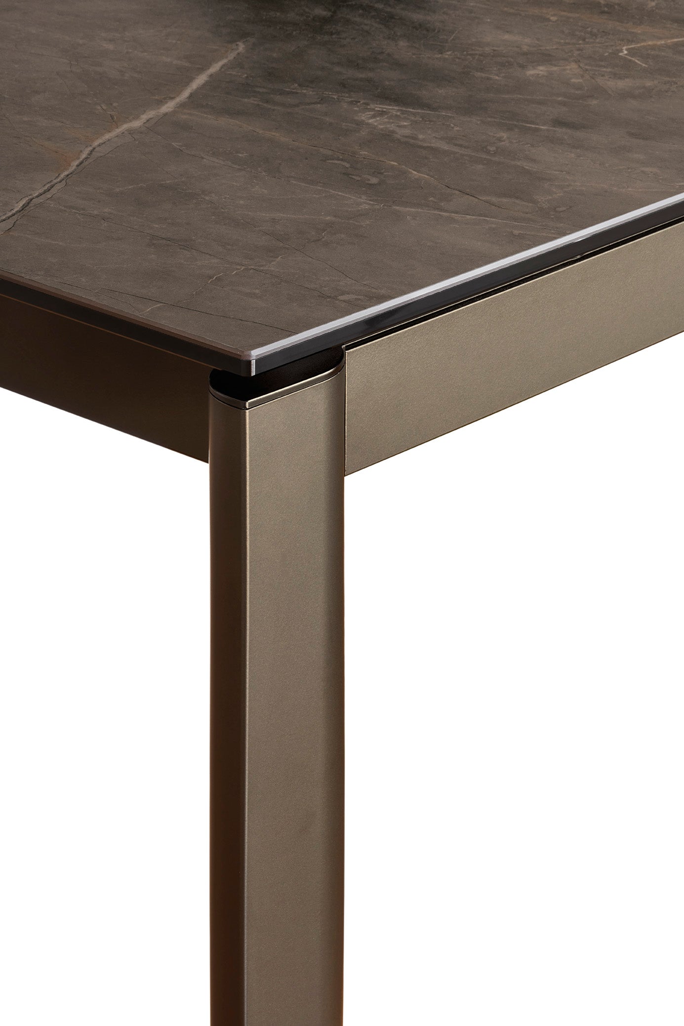 Extendable table STREAM with brown top and brown base