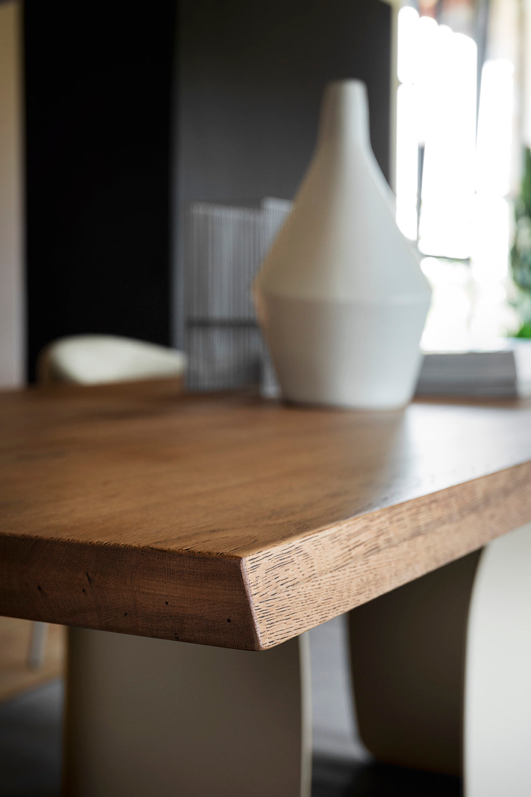 Rectangular Table TWINS black wooden top with black base