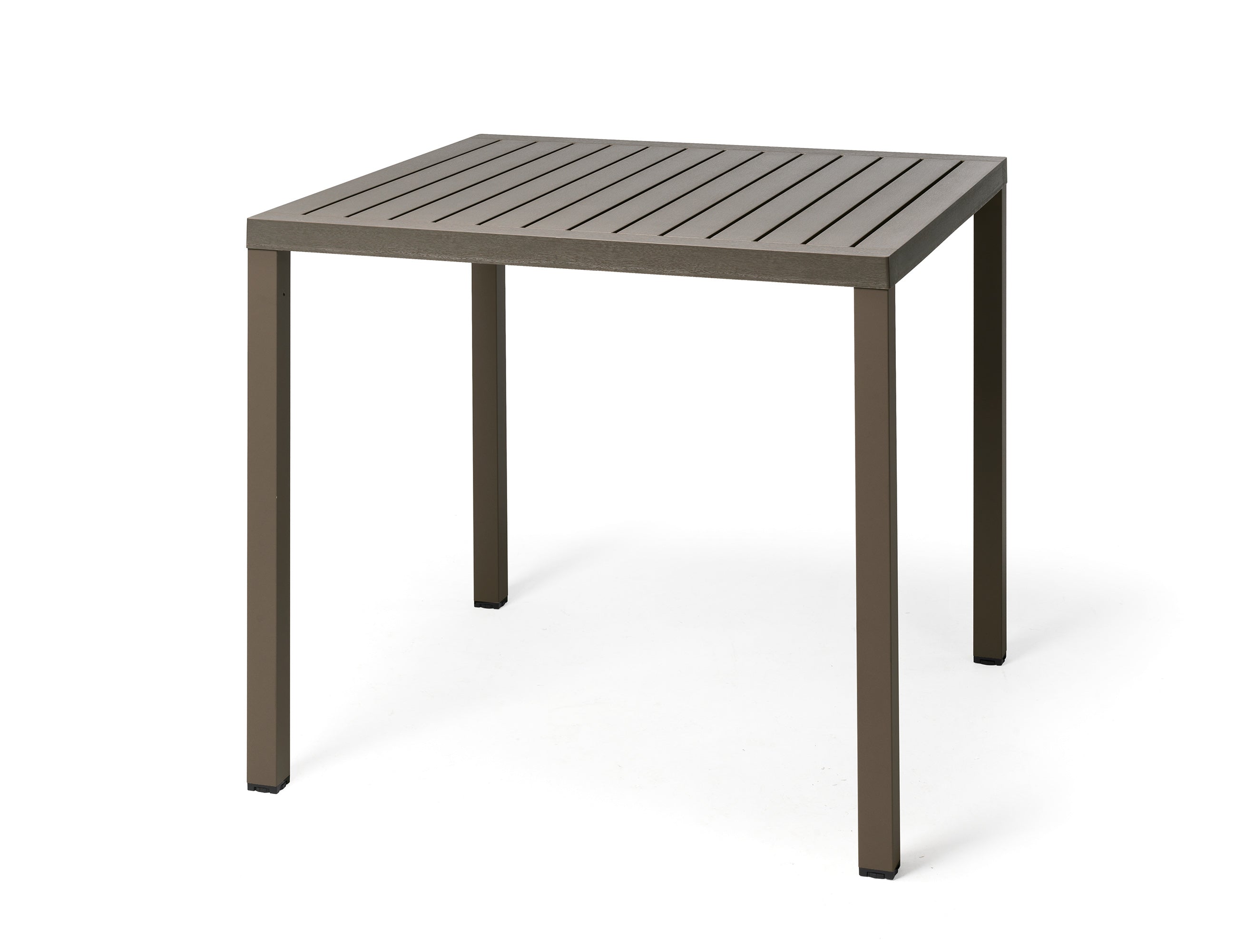 Stolik zewnętrzny kwadratowy CUBE brązowy na taras i do ogrodu – styl minimalistyczny