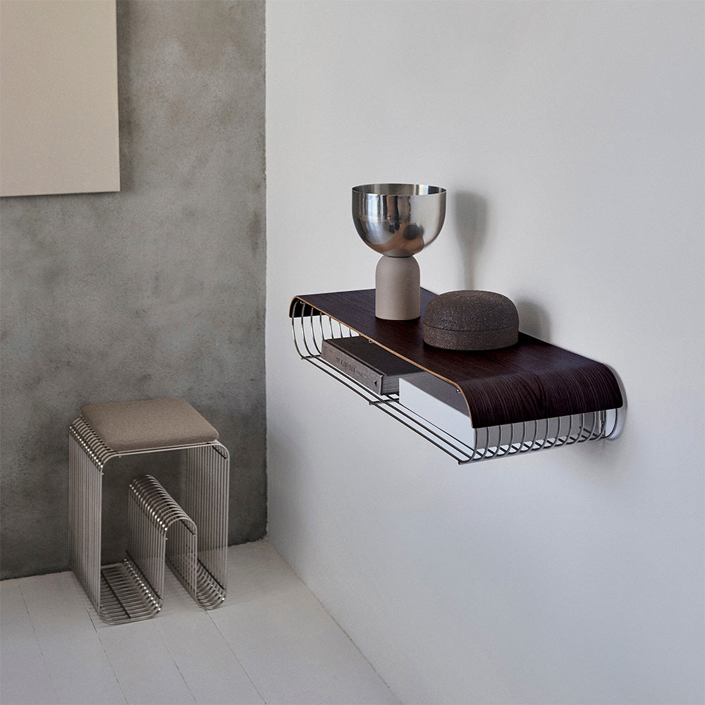 CURVA tray black oak wood