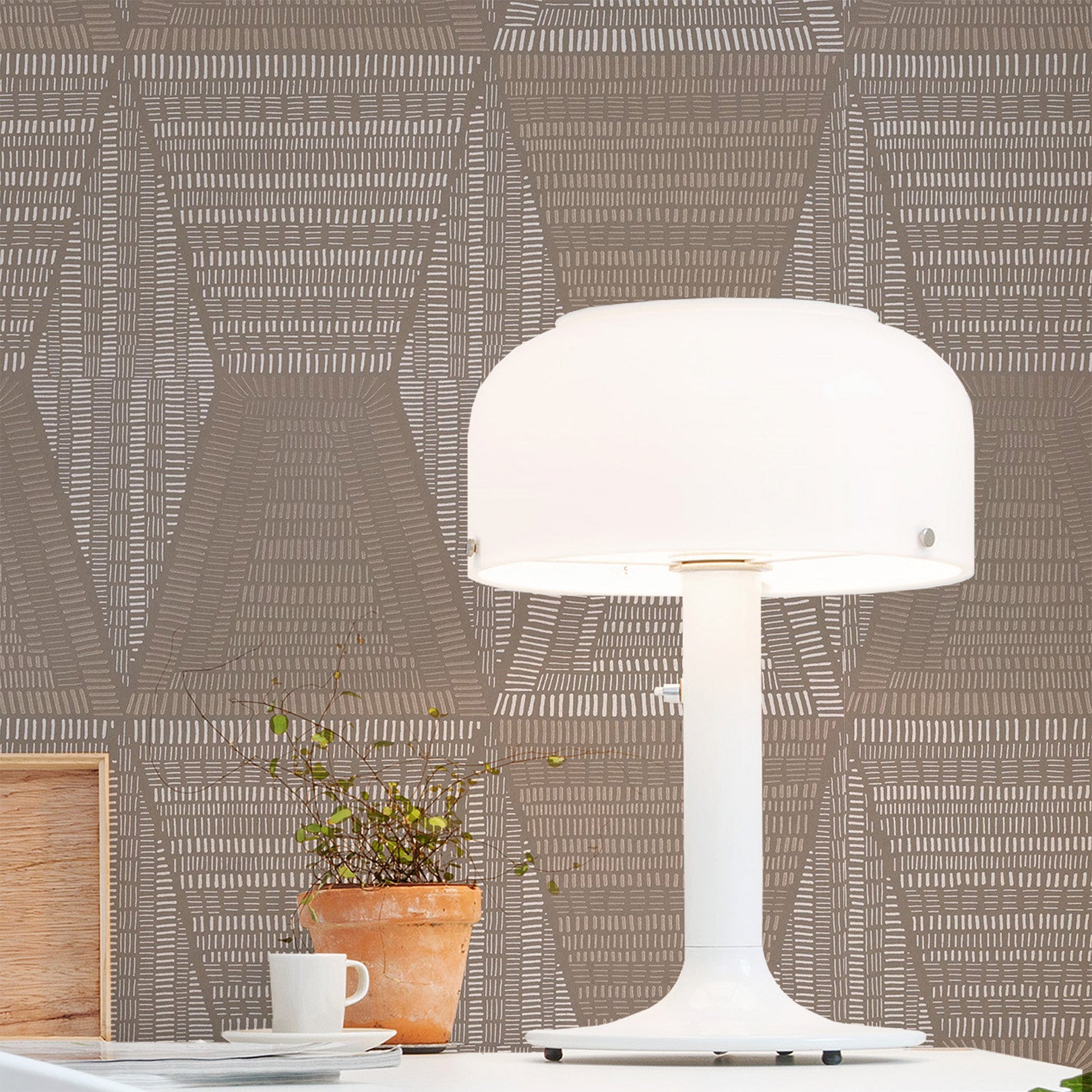 DAIA Abstract Pattern Wallpaper - Light Taupe