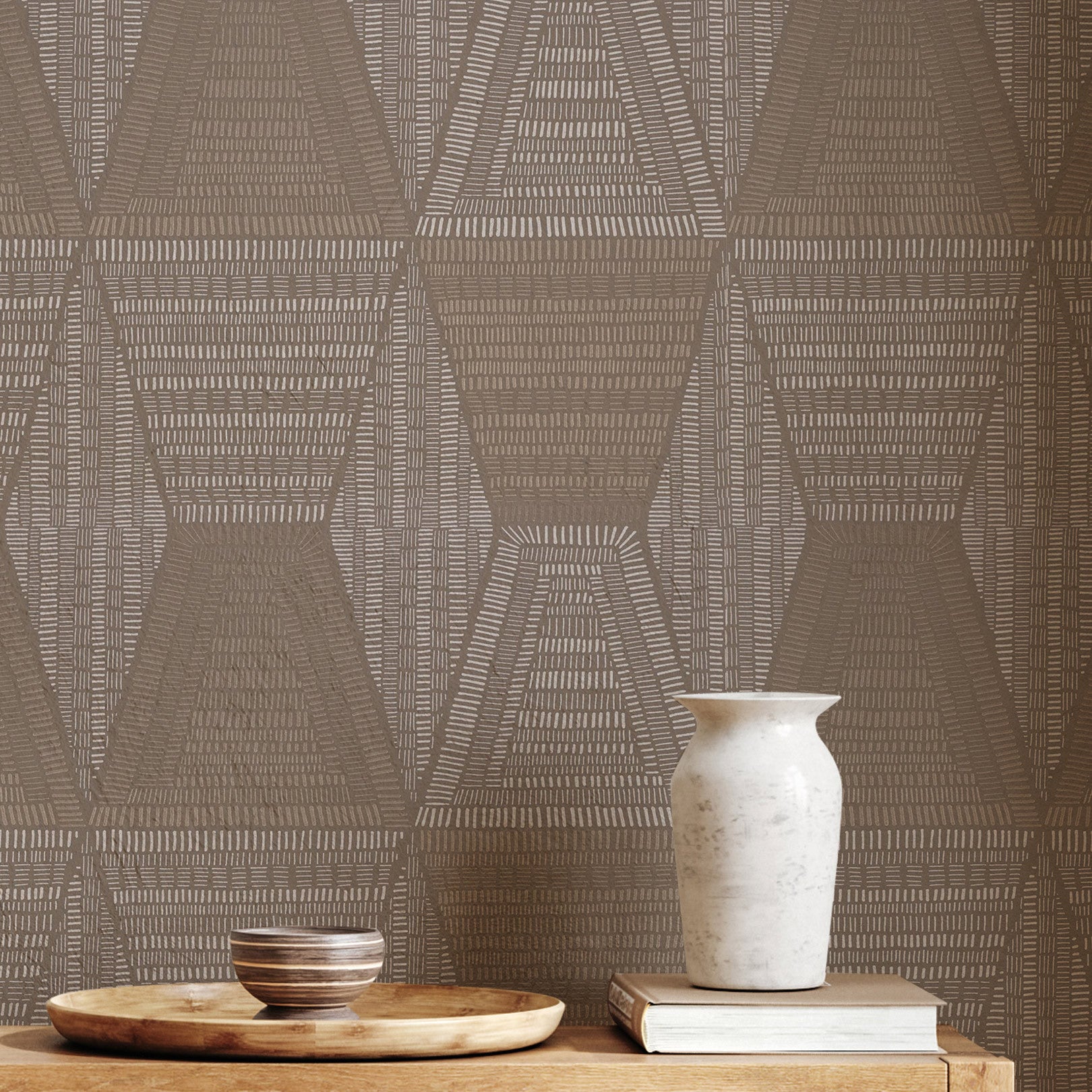 DAIA Abstract Pattern Wallpaper - Light Taupe