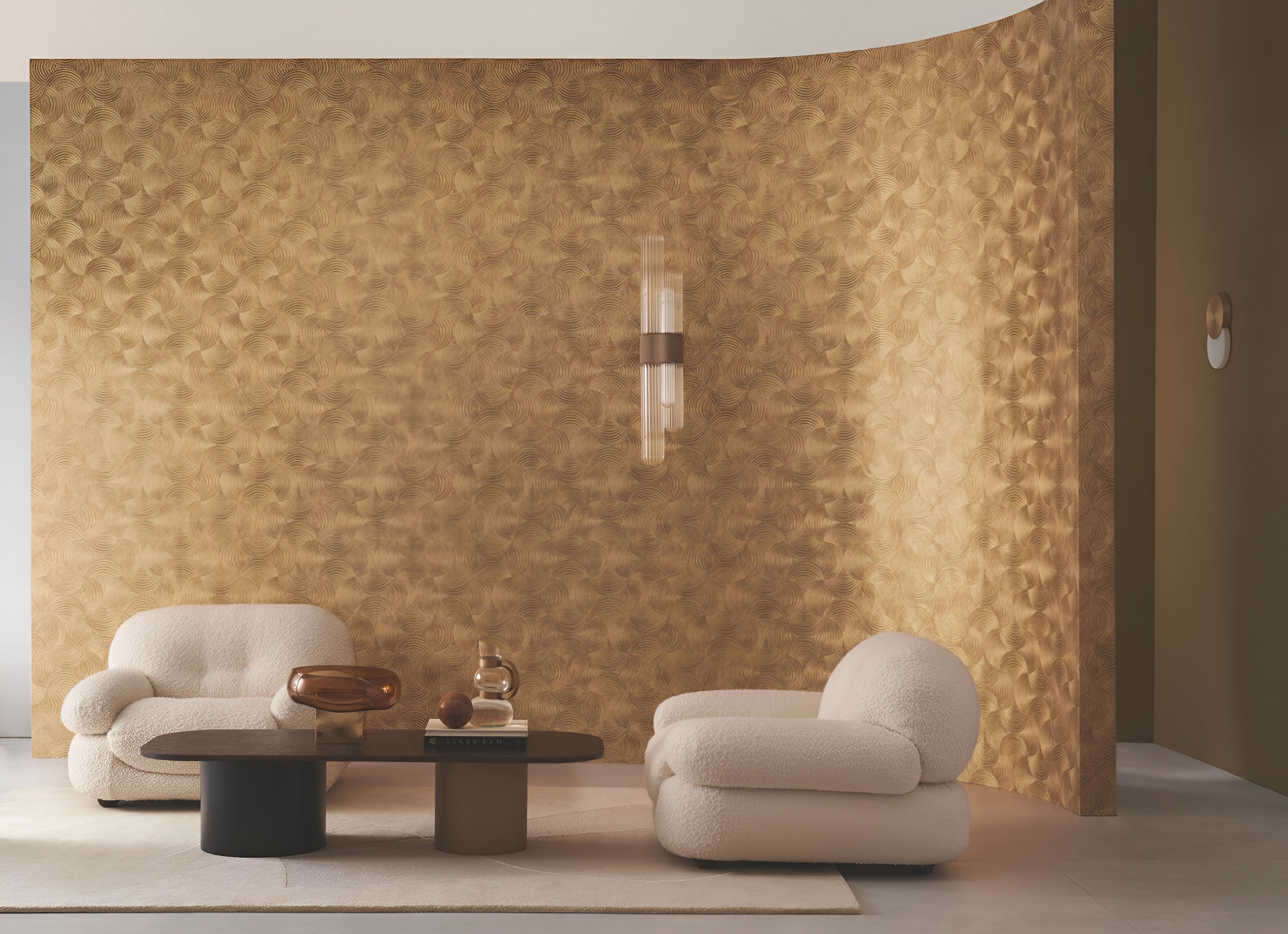 Metallic Structural Wallpaper with Abstract Pattern APHELIE - VERT Green