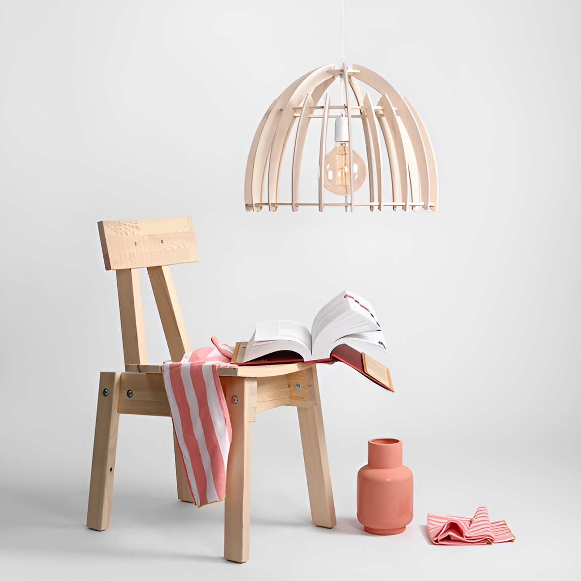 Ferb wood hanging lamp