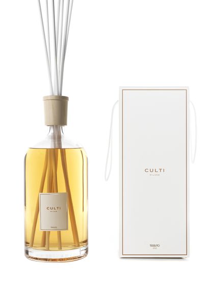 Geuroldiffuser STILE - TESSUTO met tonen van zwarte bessenbladeren, katoenbloemen, jasmijn en witte muskus.