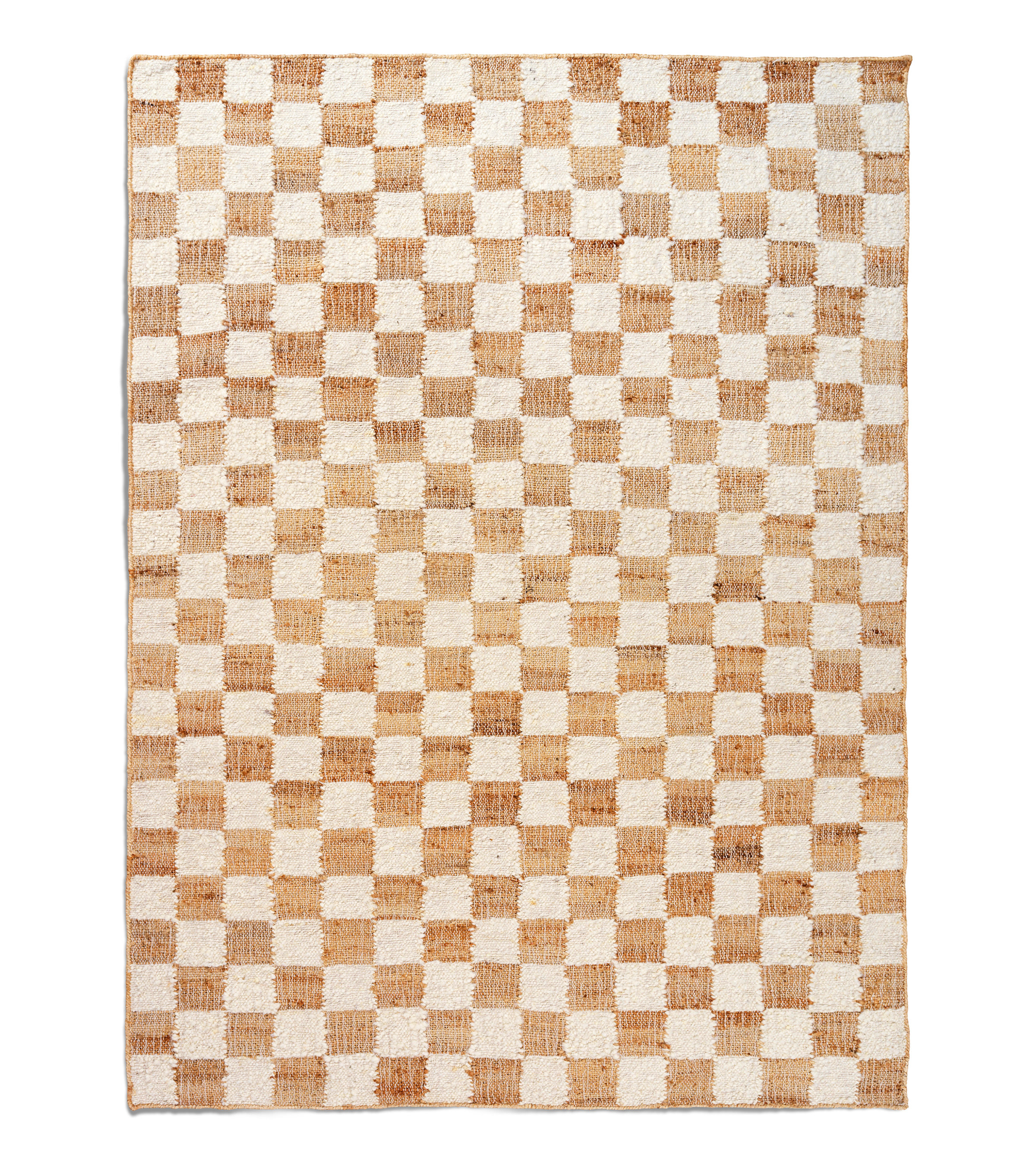 Wollen-jute vloerkleed CHECK beige