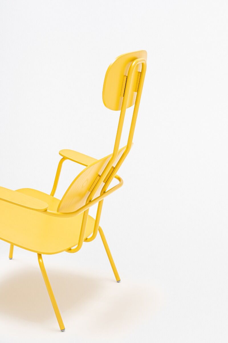 Fotel z zagłówkiem NEW SCHOOL LOUNGE ciemnoszara podstawa – .mdd