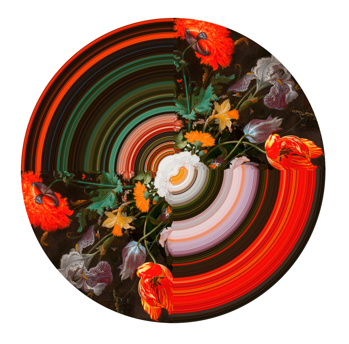 Dywan okrągły GLITCH czerwony Qeeboo    Eye on Design