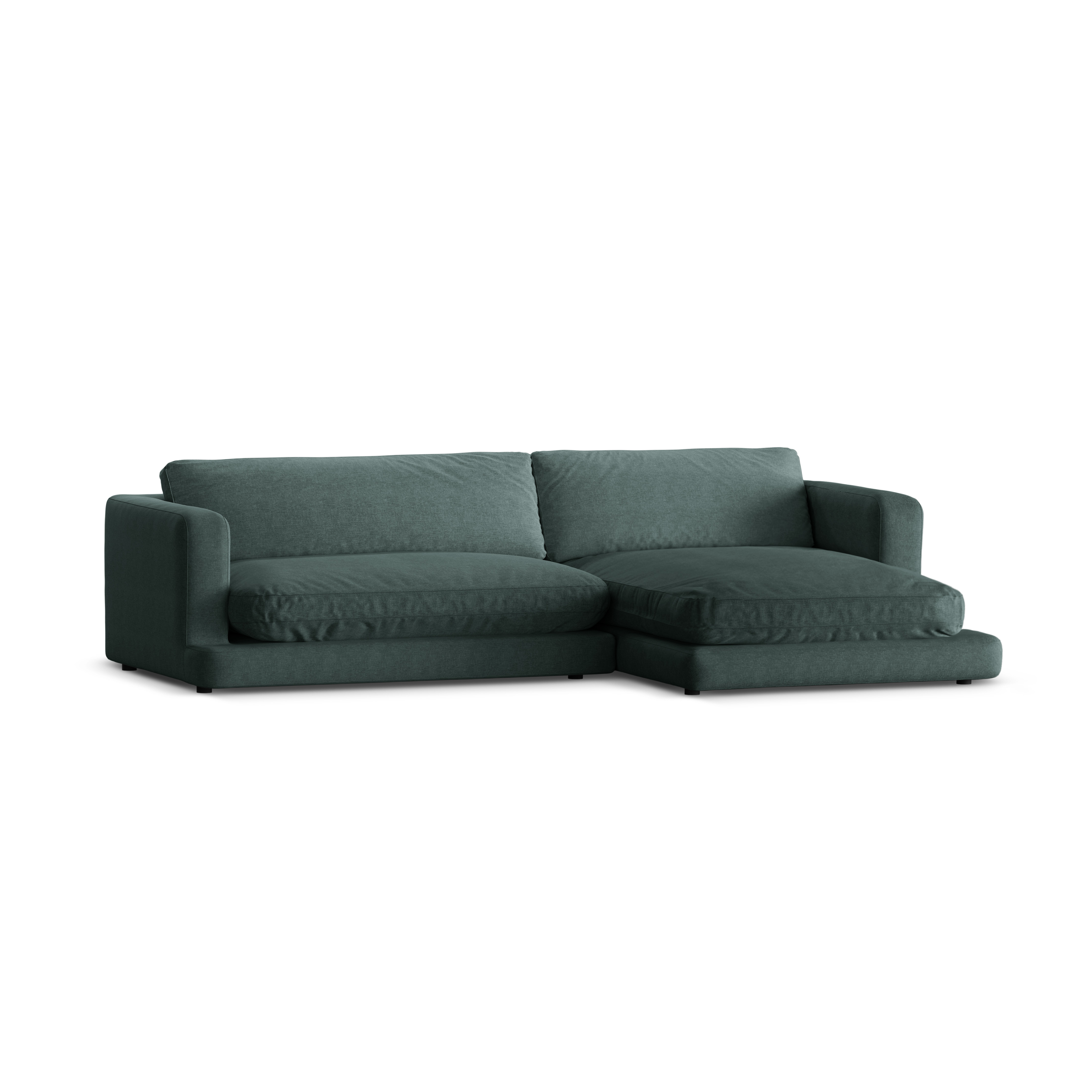 Right-hand corner sofa DAPHNE sea green chenille