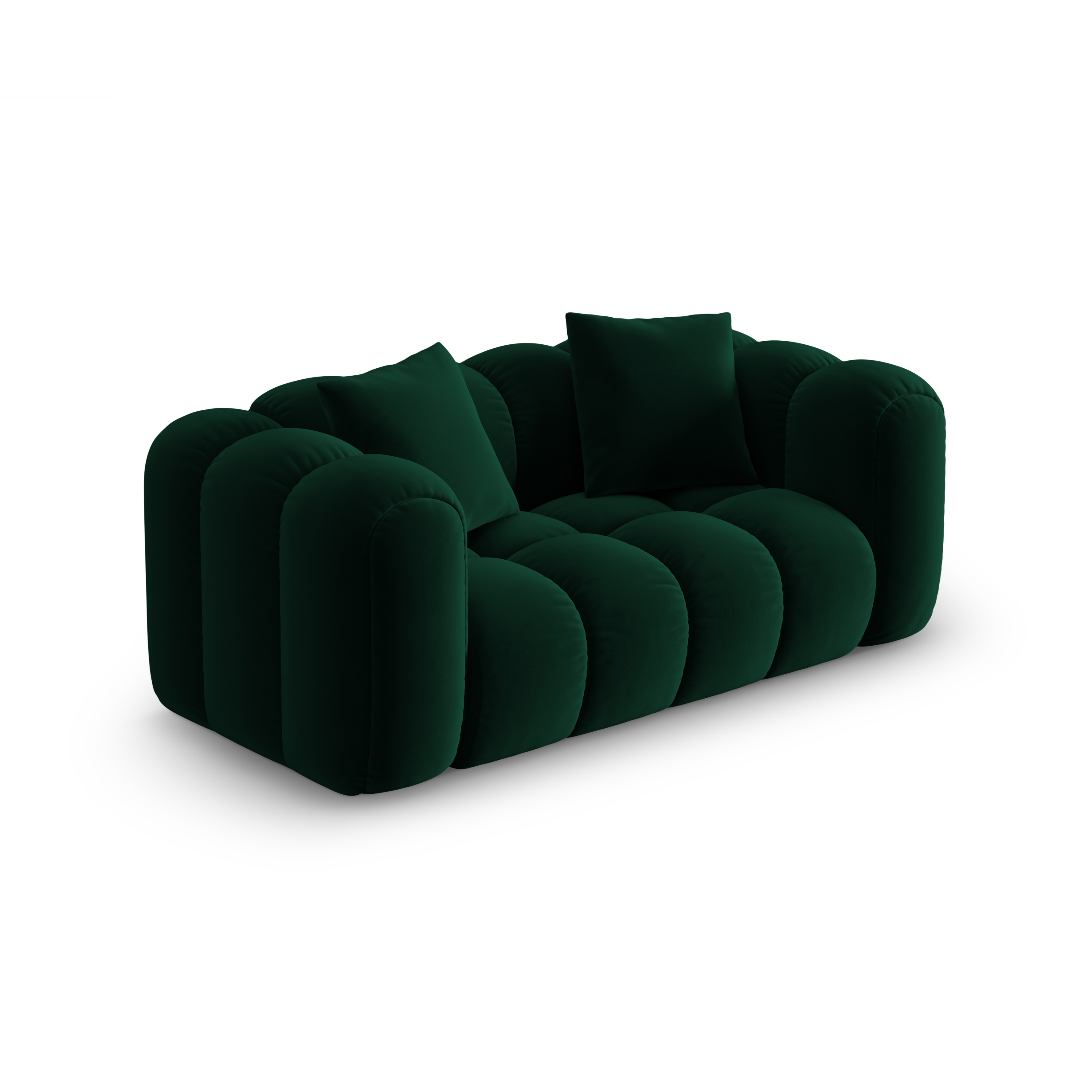 Sofa van fluweel 2-zits ASTRO in bottlegroen