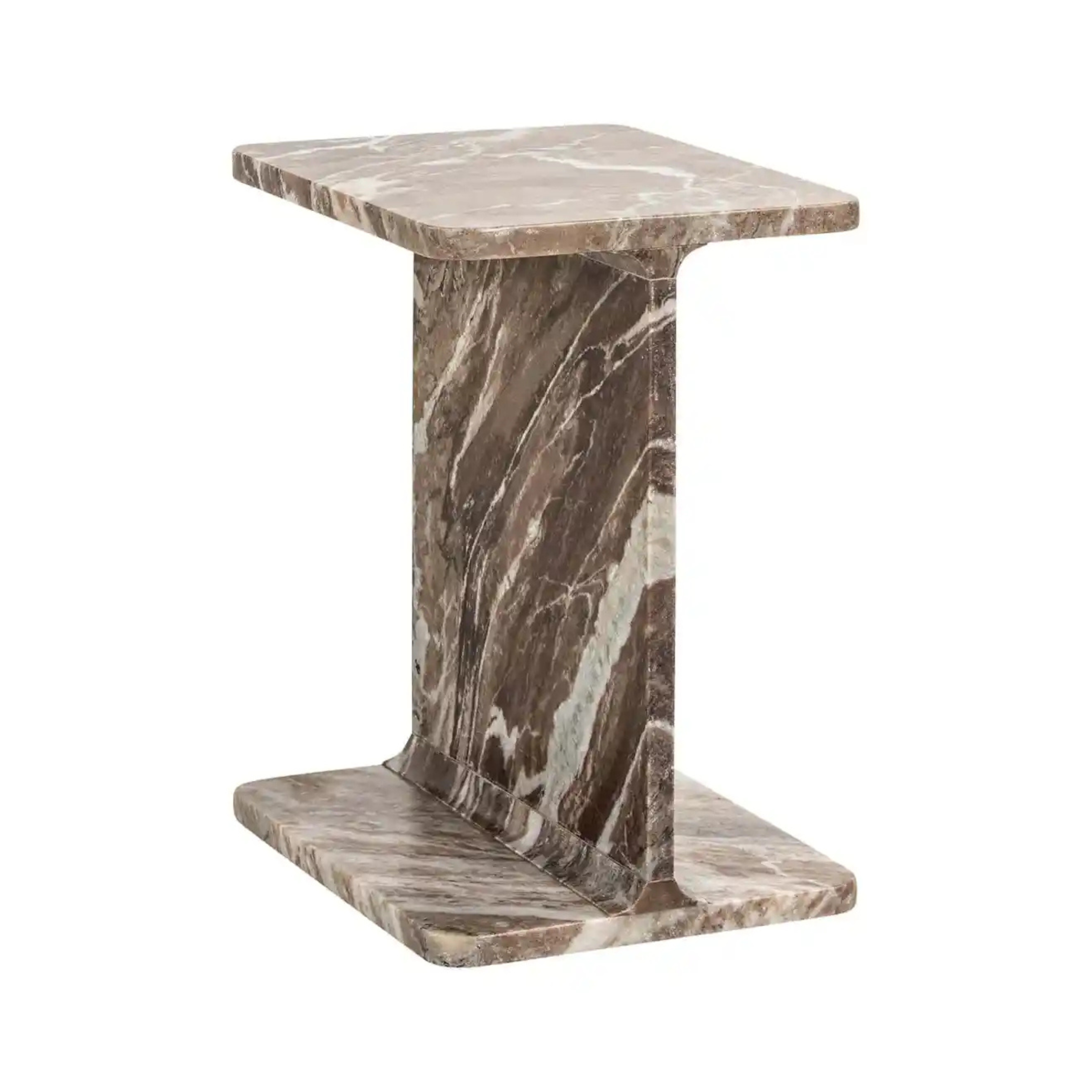 BENSON side table brown marble