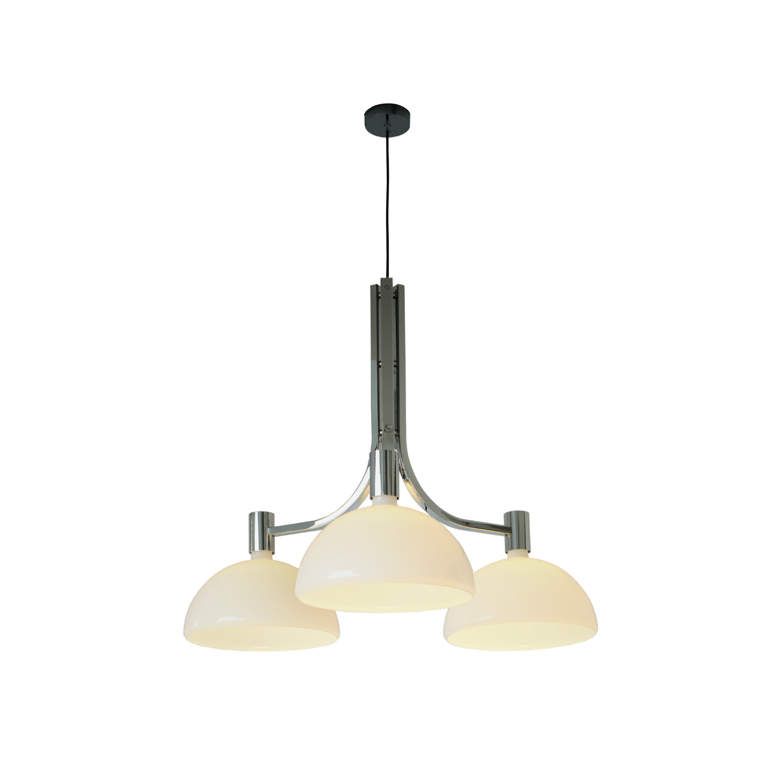 AS43C Kronleuchterchrom mit weißem Glas