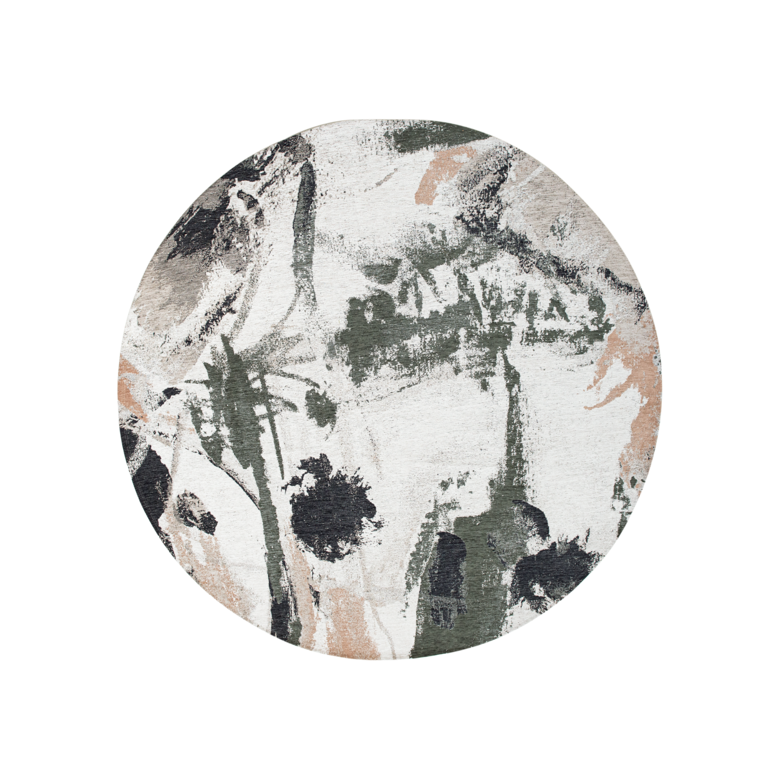 Ronde tapijt FRESQUE INDIAN RICE beige-groen