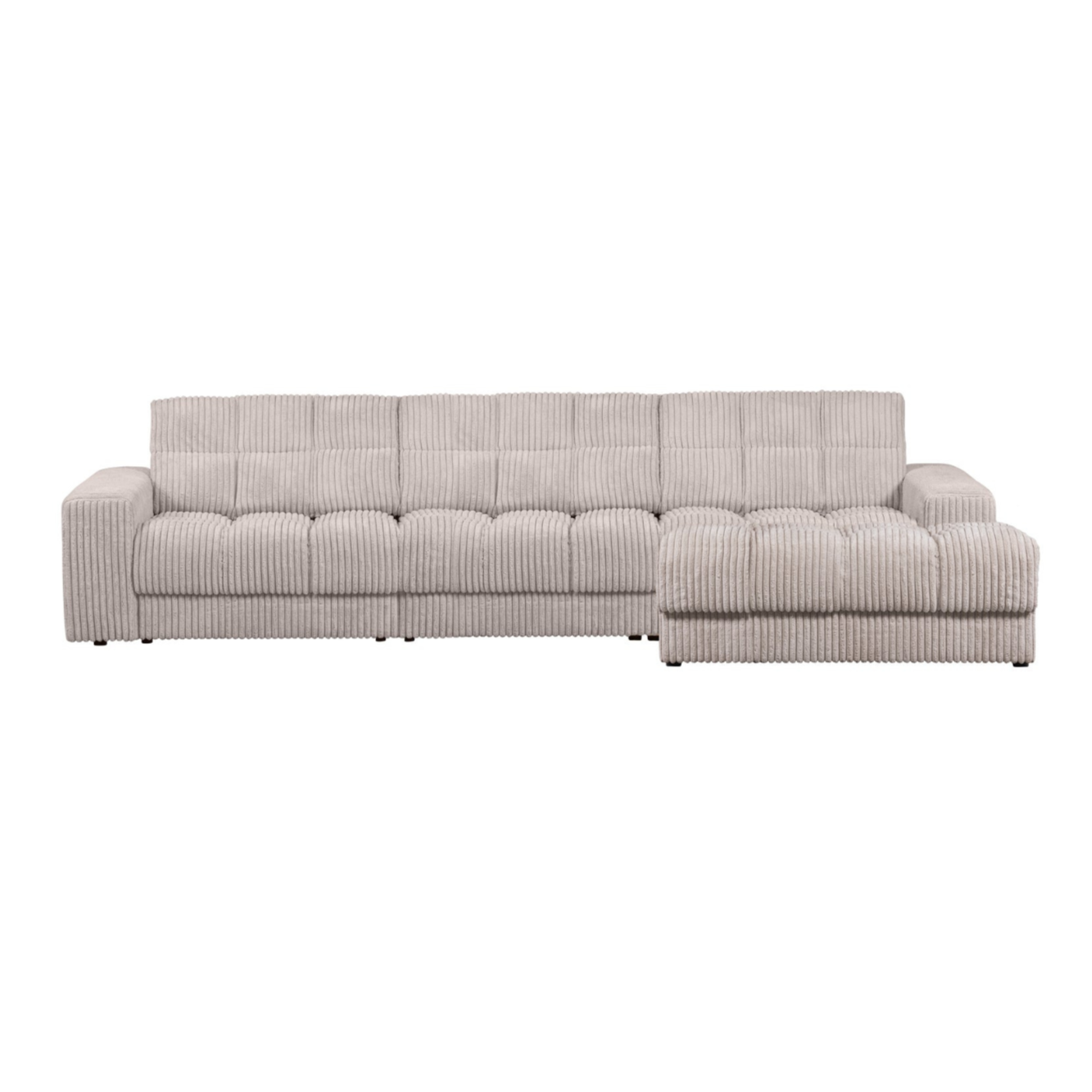 Right-sided Corner Sofa SECOND DATE Cream Corduroy