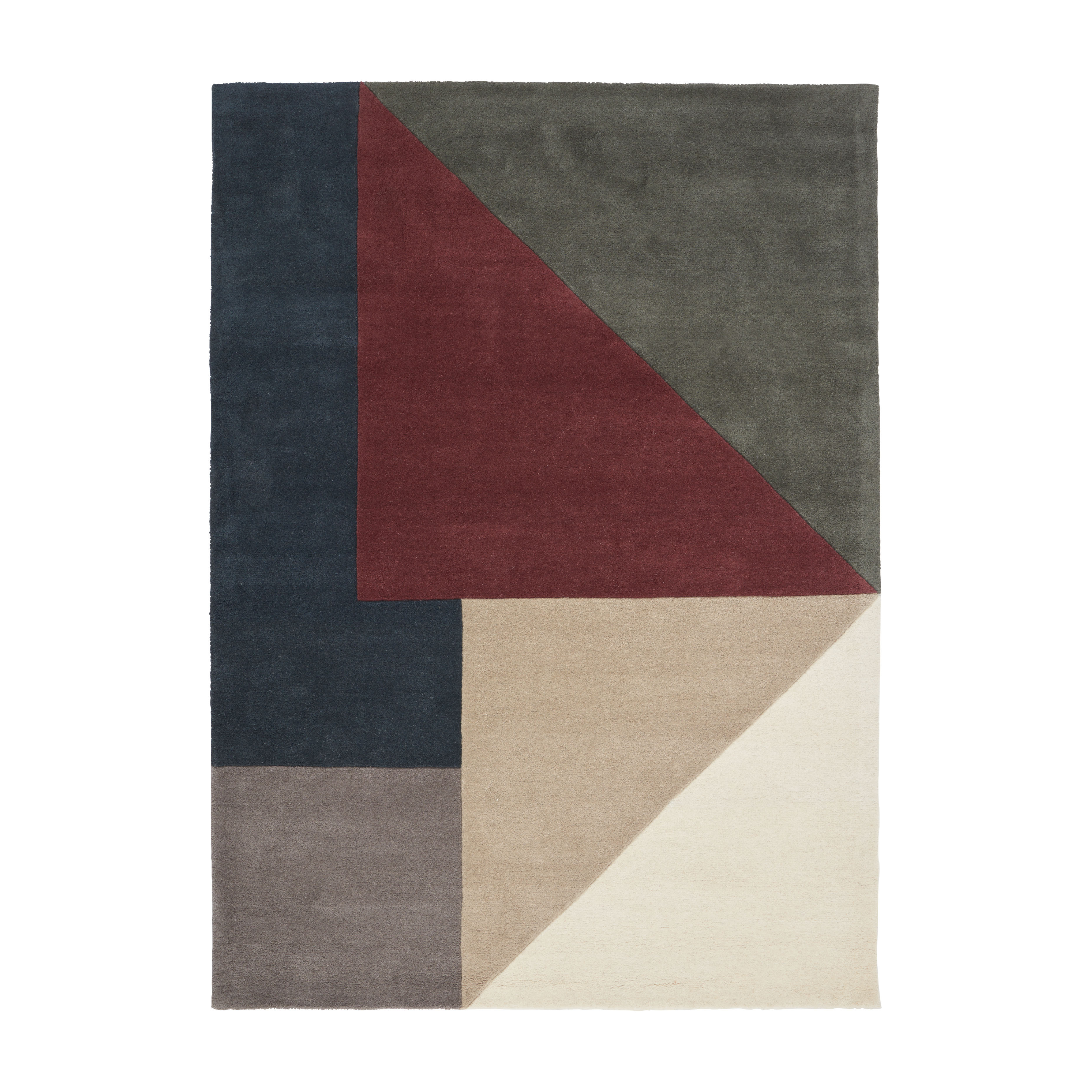 ARGUTO Rug - COMBI green with burgundy